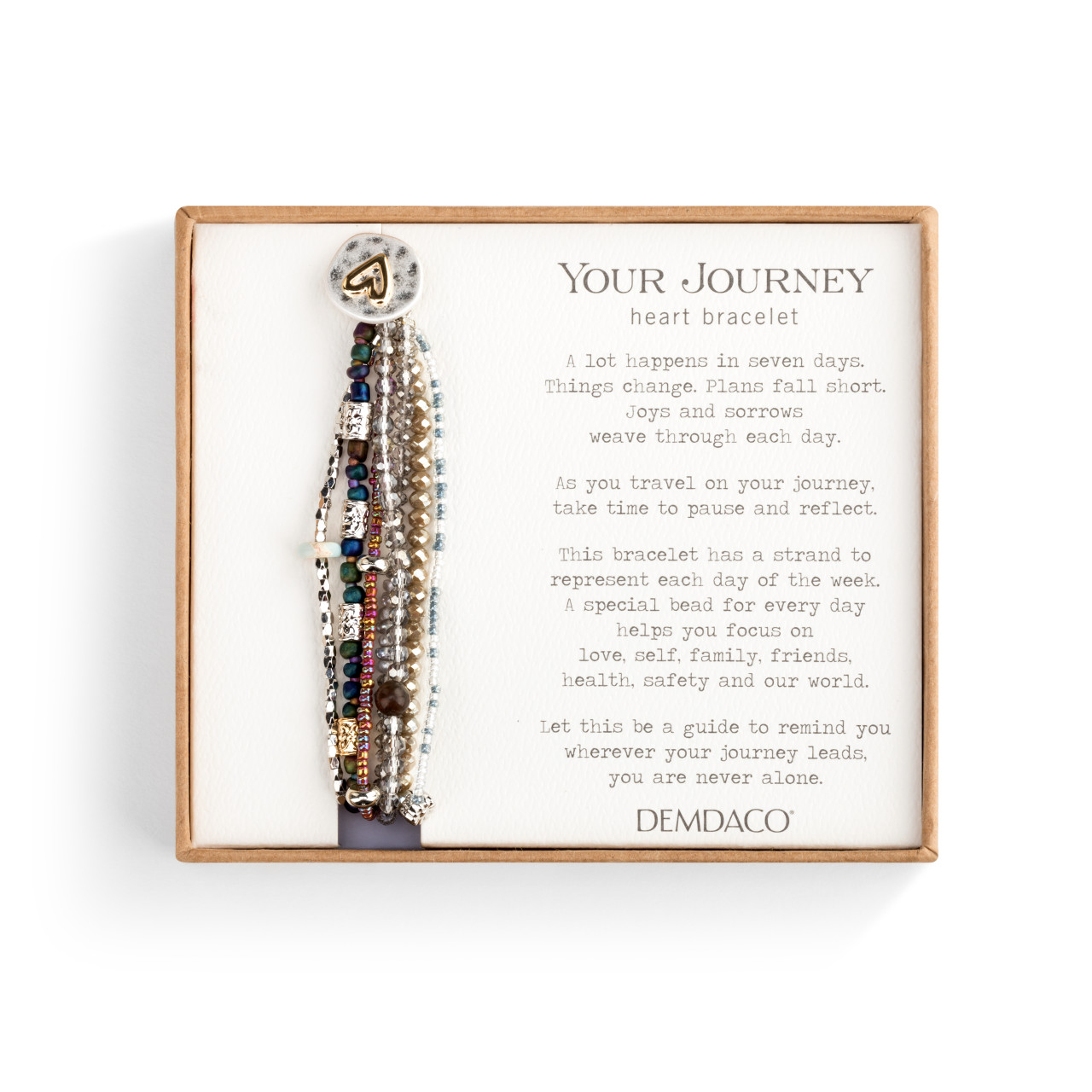 Your Journey Gray Adjustable Beaded Love Bracelet 7" thumbnail