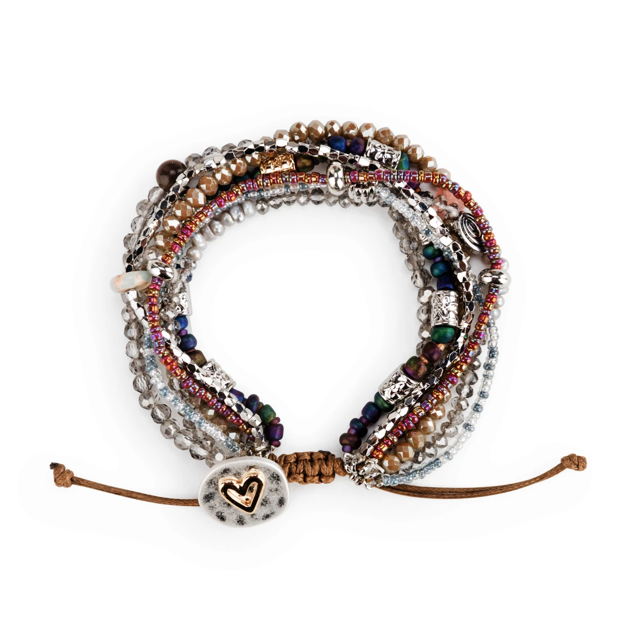 Your Journey Gray Adjustable Beaded Love Bracelet 7" thumbnail