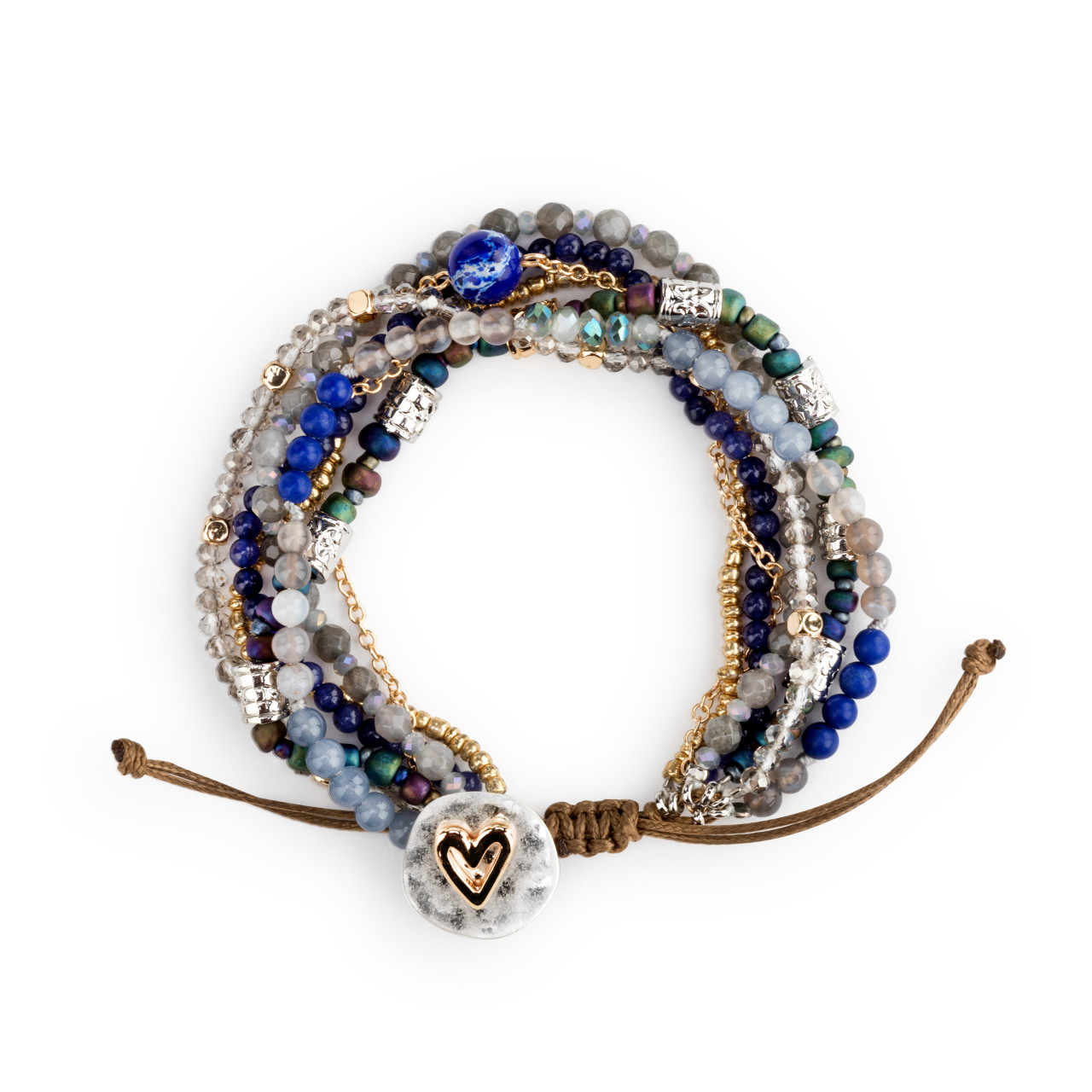 Your Journey Indigo Adjustable Beaded Love Bracelet 7" thumbnail