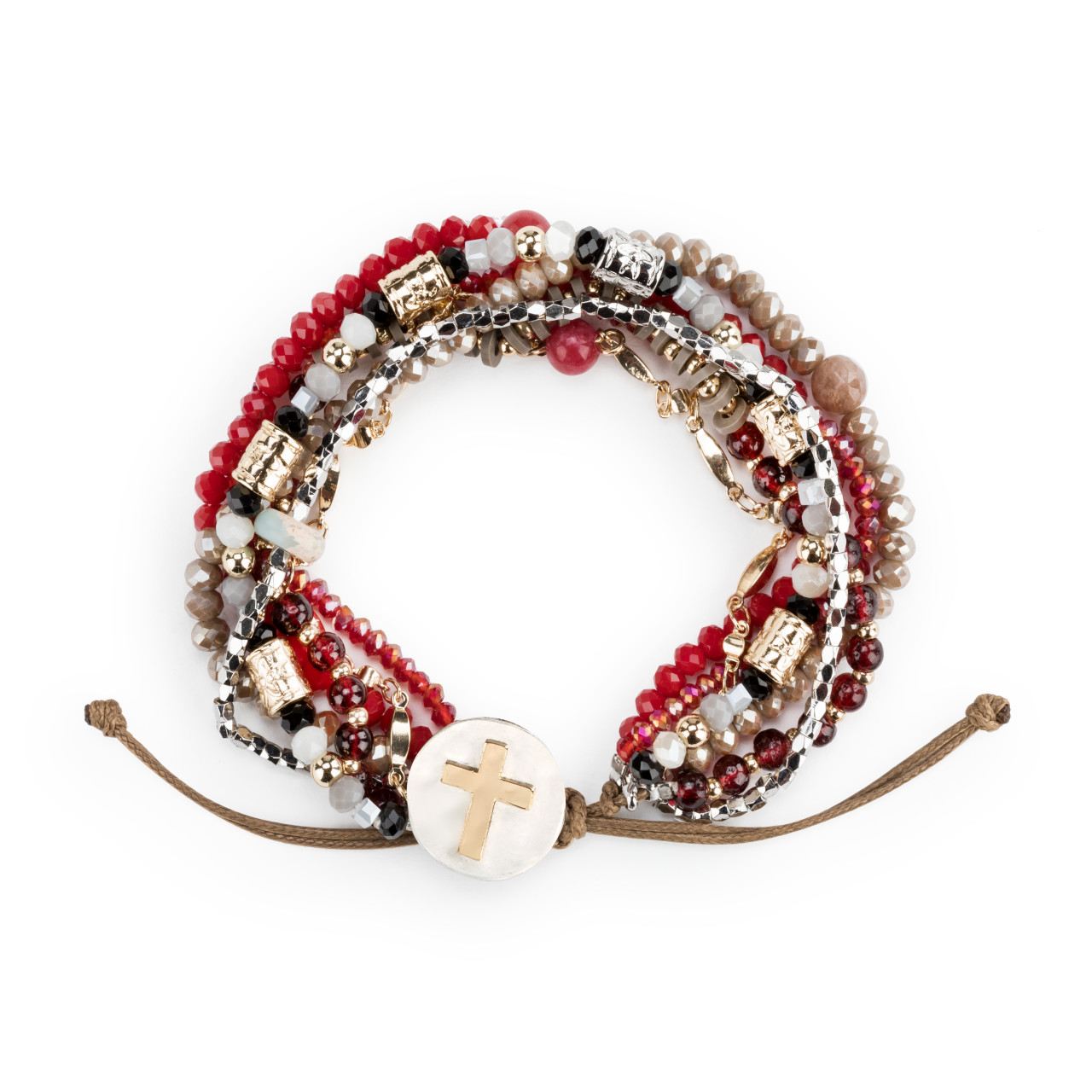 Your Journey Garnet Adjustable Beaded Prayer Bracelet 7" thumbnail
