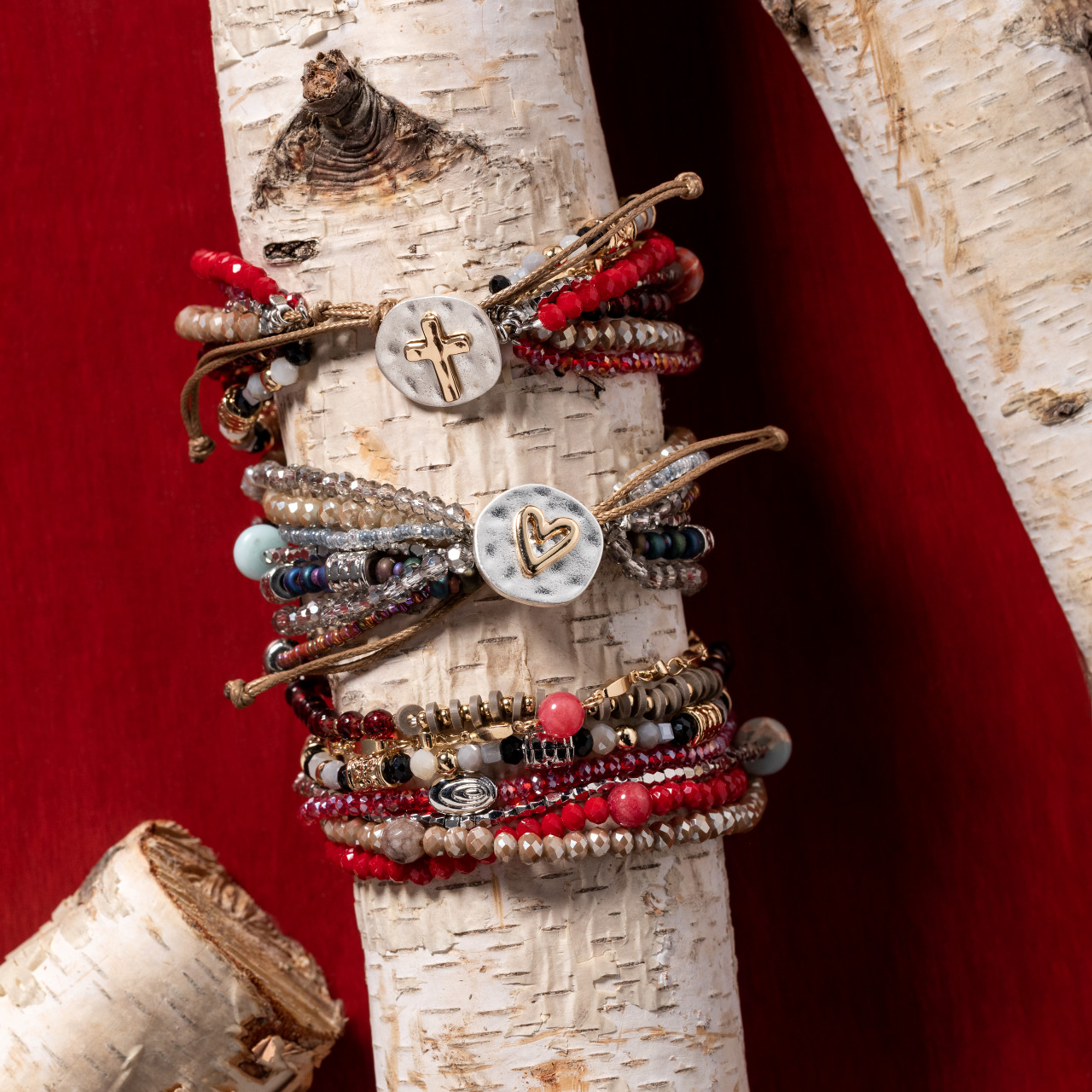 Your Journey Garnet Adjustable Beaded Prayer Bracelet 7" thumbnail