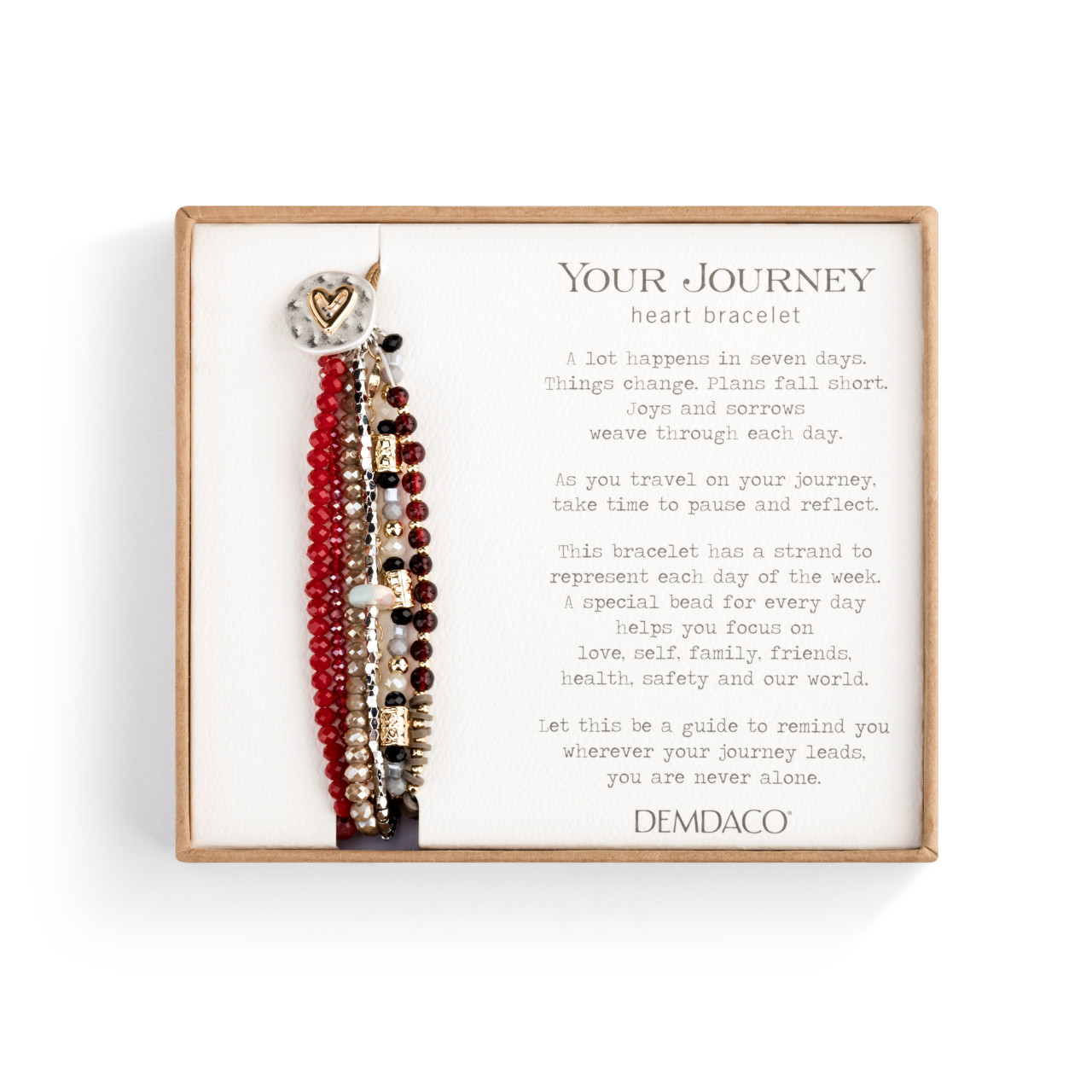 Your Journey Garnet Adjustable Beaded Love Bracelet 7" thumbnail