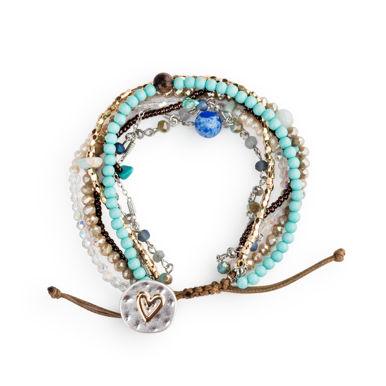 Your Journey Turquoise Adjustable Beaded Love Bracelet 7" thumbnail