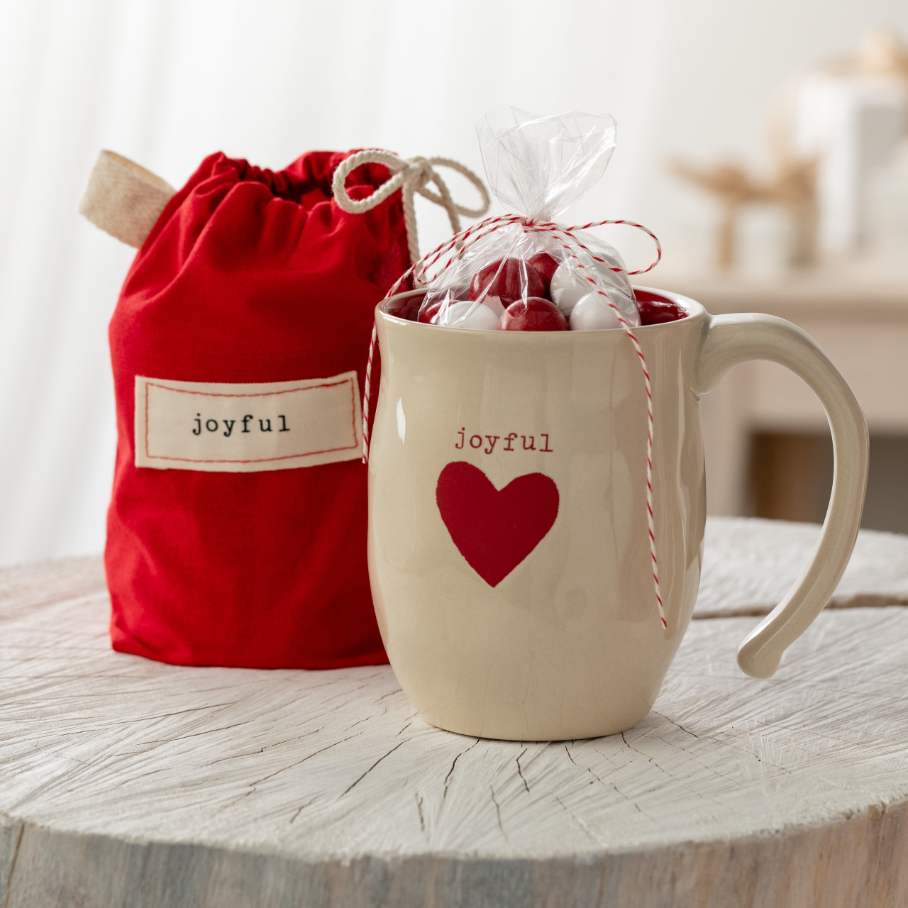 Warm Heart Ivory Stoneware Joyful Heart Mug 16oz thumbnail