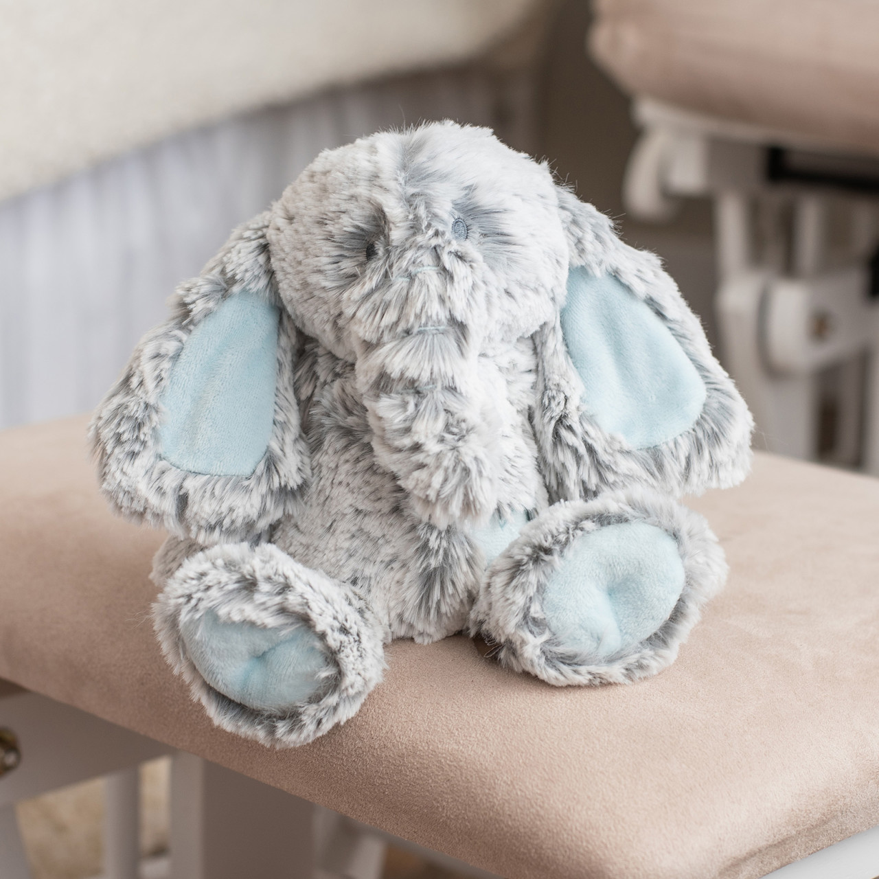 Luxurious Elephant Rattle - Blue - Nursery Keepsake thumbnail