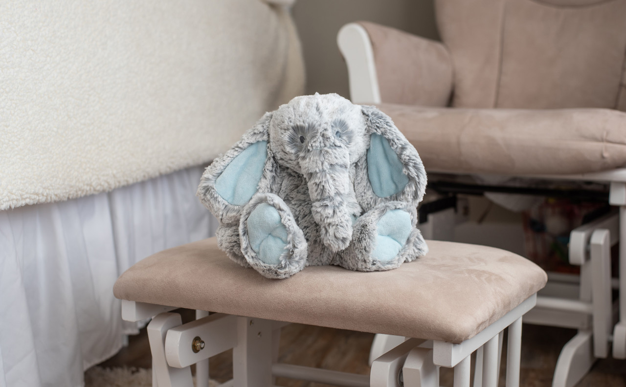 Luxurious Elephant Plush - Blue - Nursery Keepsake thumbnail