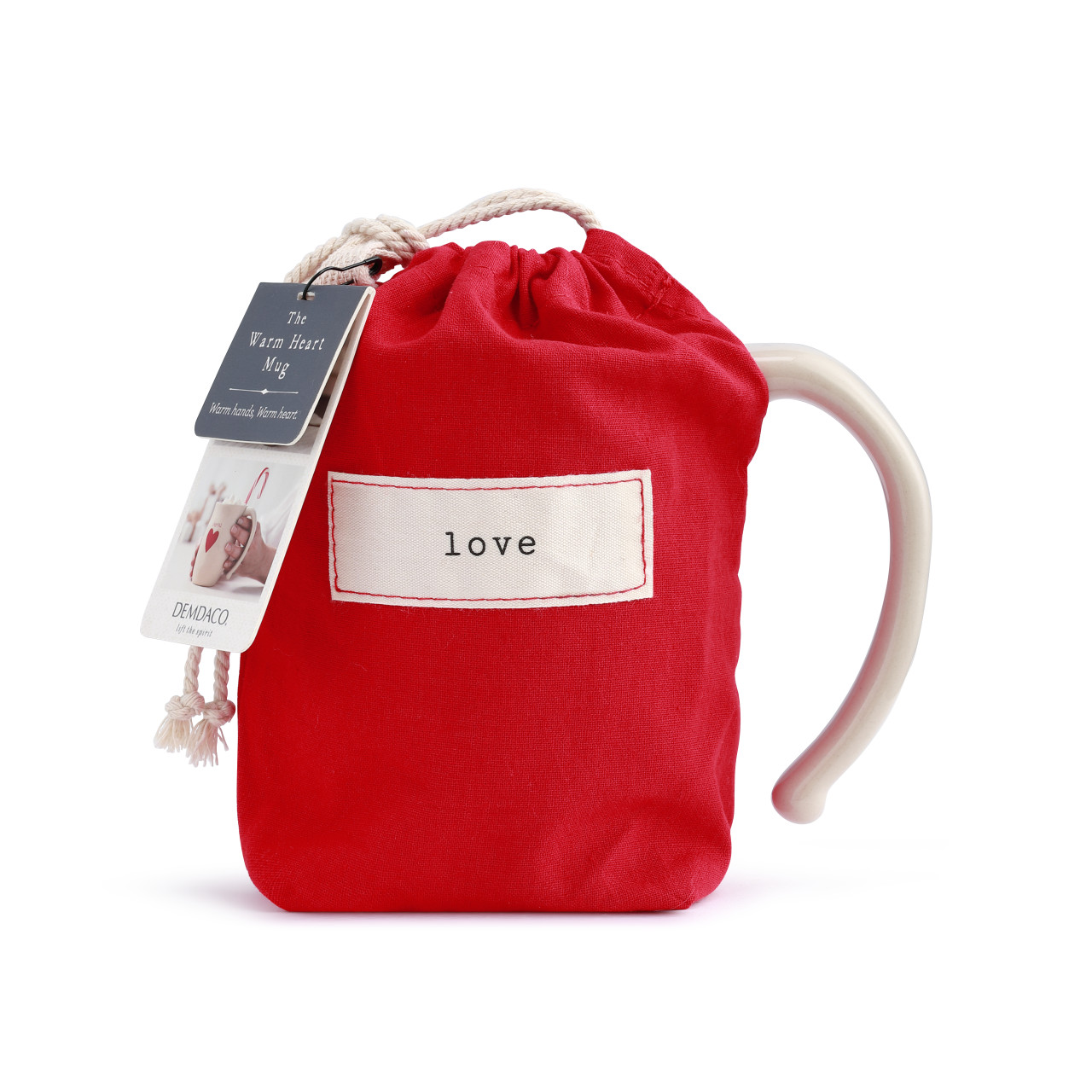 Warm Heart Holiday Ivory Stoneware Love Heart Mug 16oz thumbnail