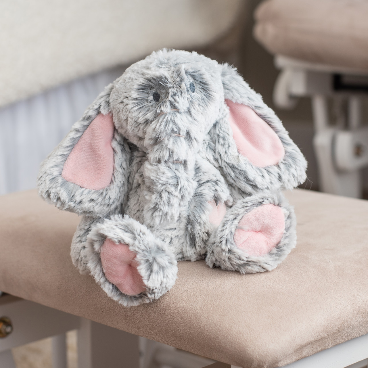 Luxurious Elephant Rattle - Pink - Nursery Keepsake thumbnail
