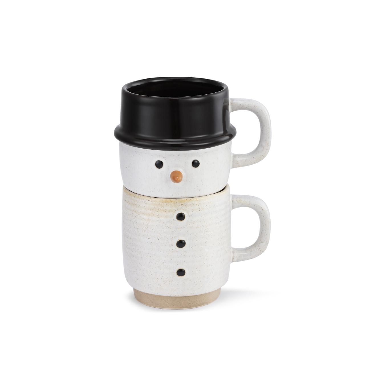 Snow Day Stoneware Snowman Stacked Mugs Set of 2 26oz thumbnail