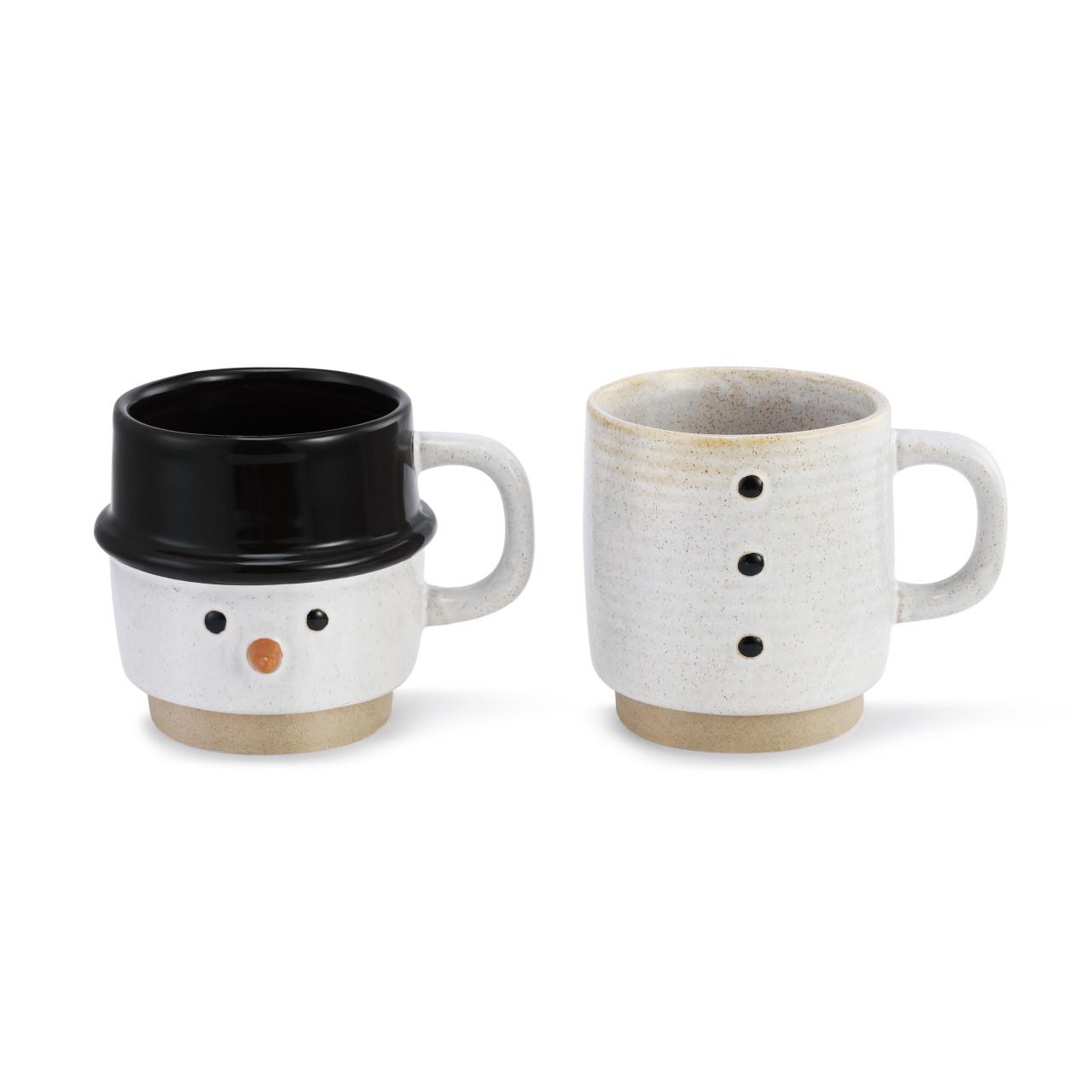 Snow Day Stoneware Snowman Stacked Mugs Set of 2 26oz thumbnail
