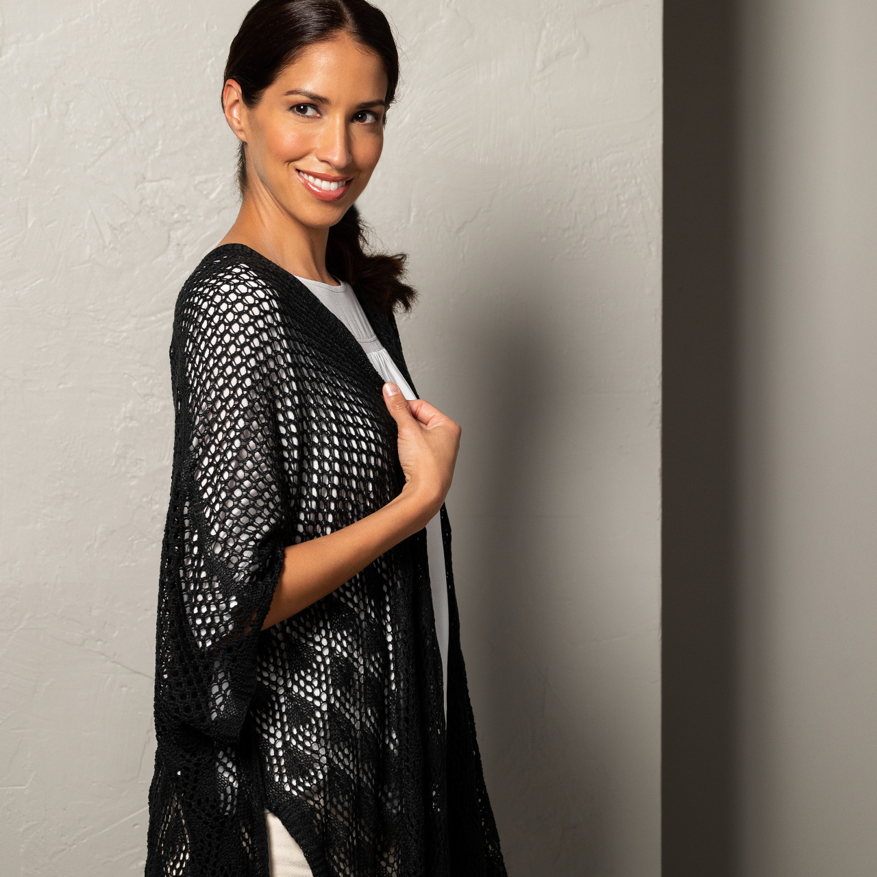 Crochet Duster - Black thumbnail