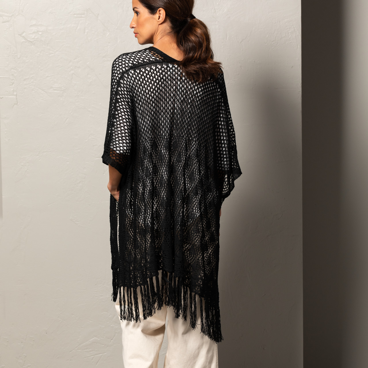 Crochet Duster - Black thumbnail