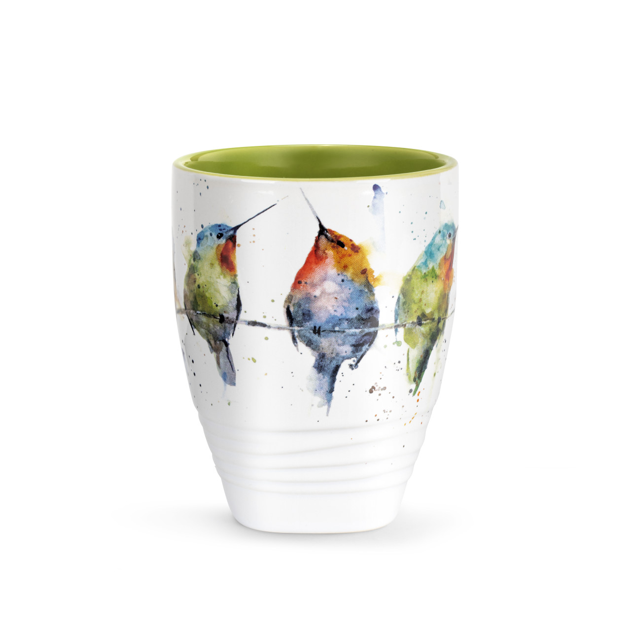 Dean Crouser Stoneware Watercolor Hummers on a Wire Mug 16oz thumbnail