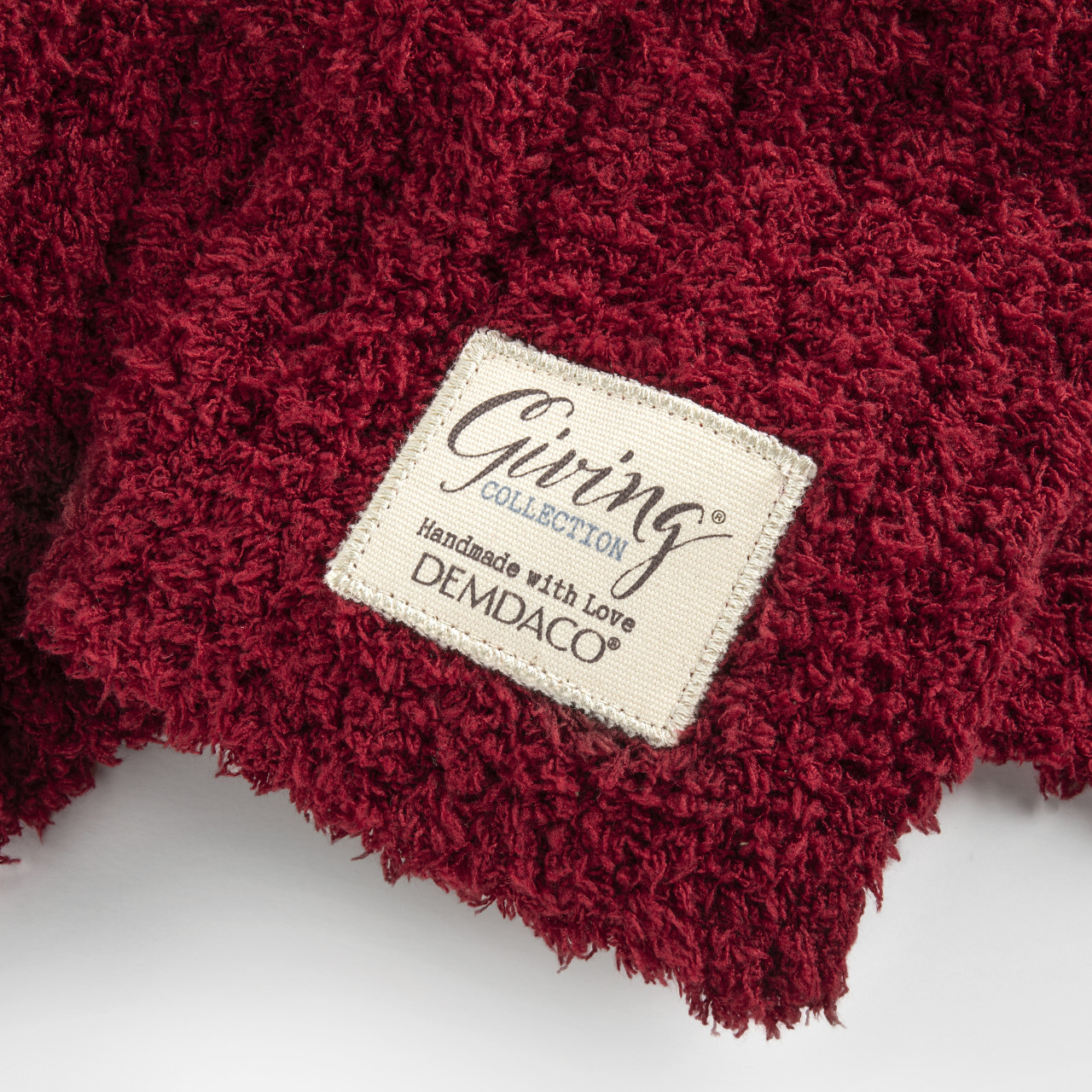 Giving Collection Red Ribbed Throw Blanket 52" x 62" thumbnail