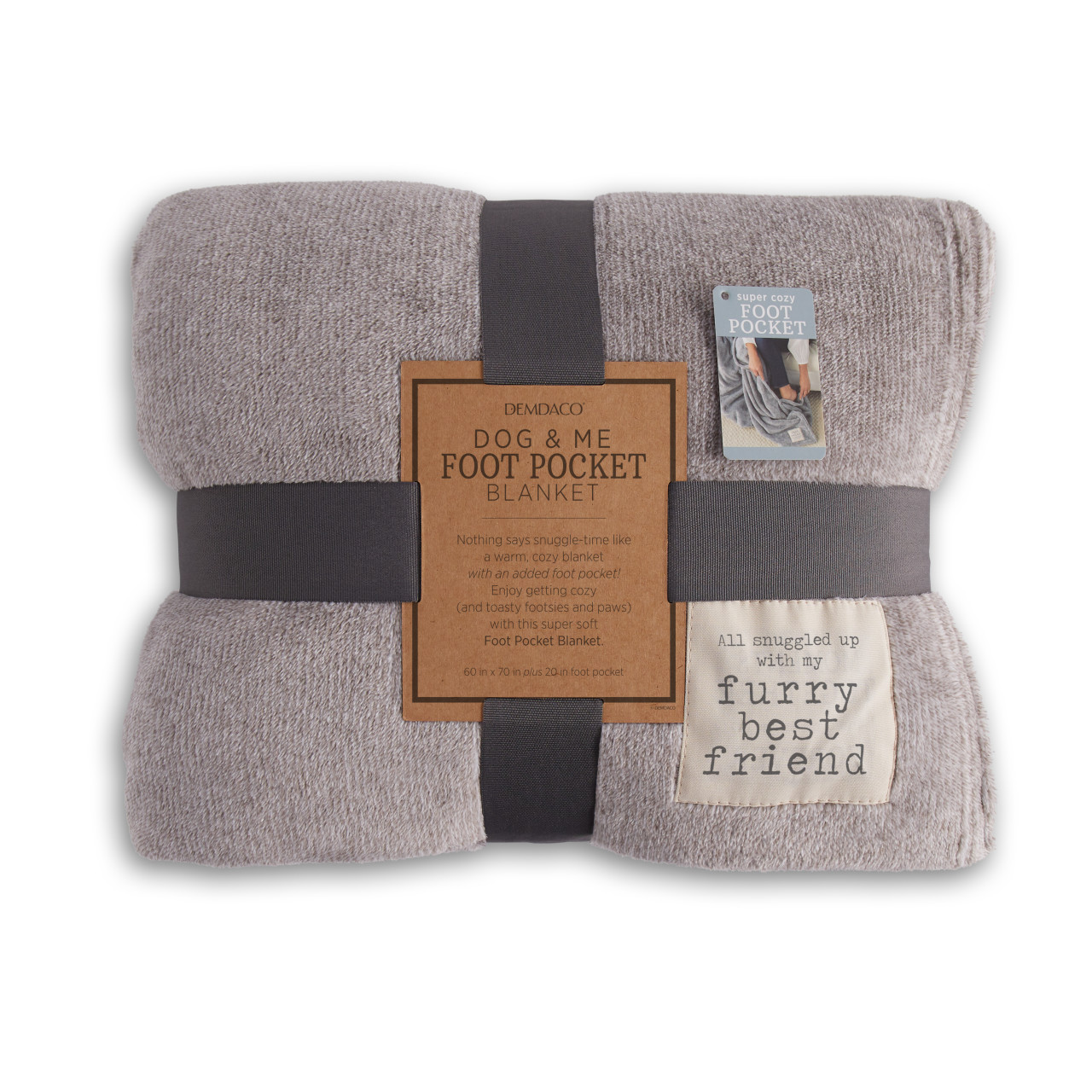 Together Time Dog & Me Gray Foot Pocket Blanket 60" x 70" thumbnail