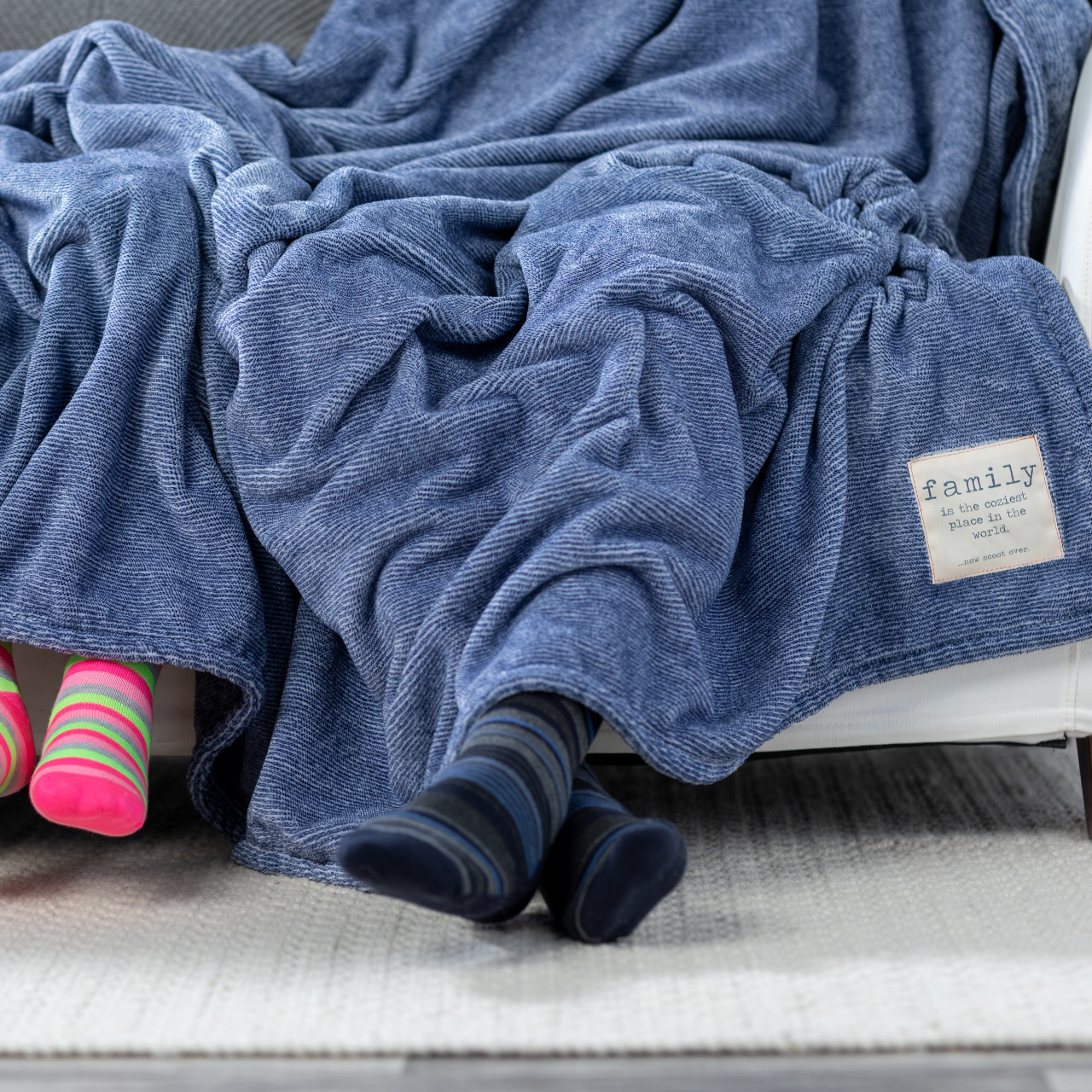 Together Time Family is Cozy Blue Mega Blanket 60" x 120" thumbnail
