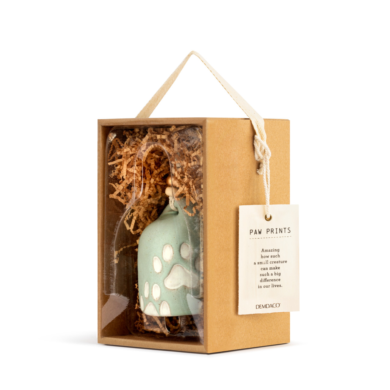 Inspired Collection Paw Prints Pet Hanging Inspired Bell 3" x 8" thumbnail