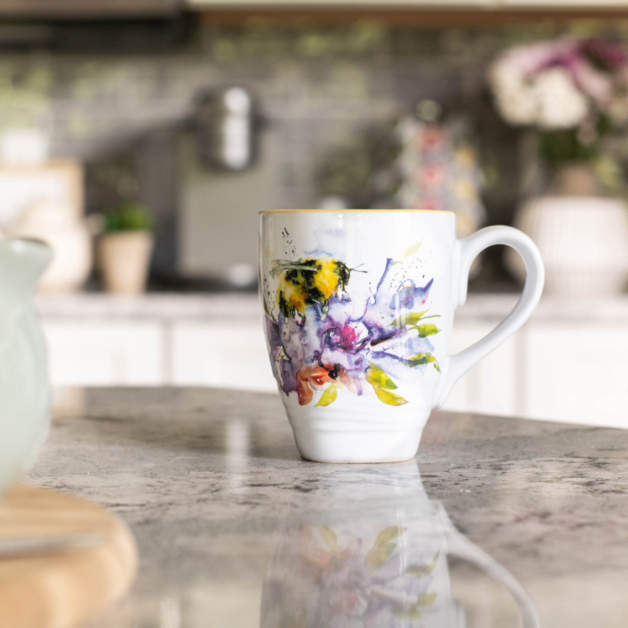 Dean Crouser Watercolor Nectar Bumblebee Mug 16oz thumbnail