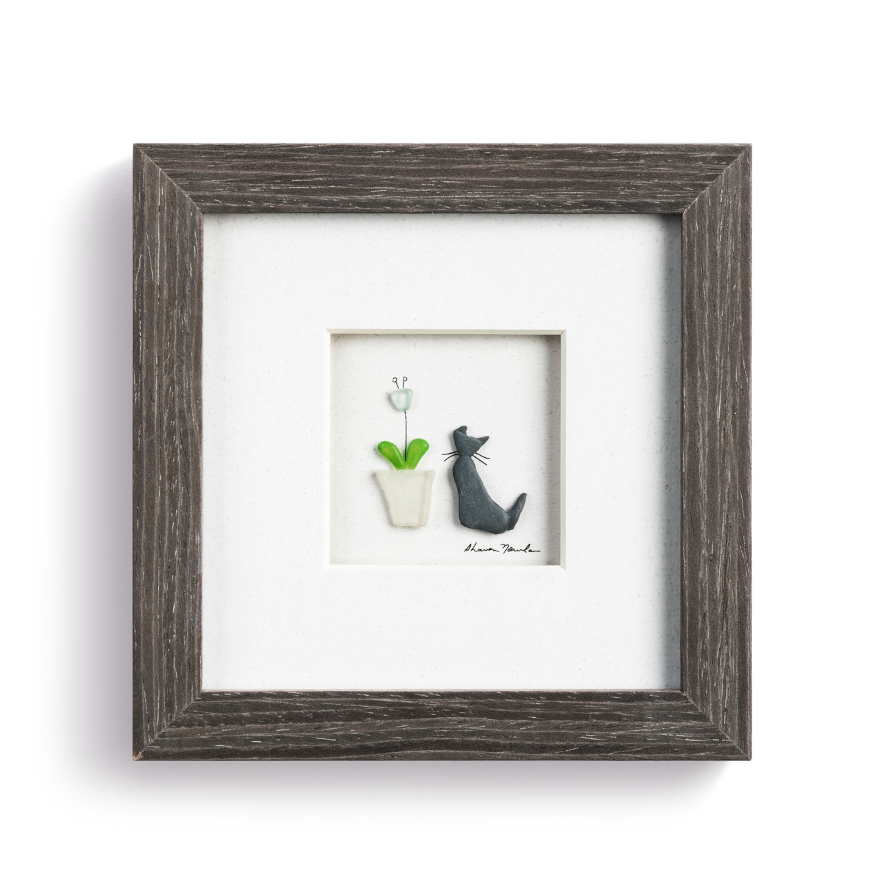 Purrfect Petals Wall Art - Gray thumbnail
