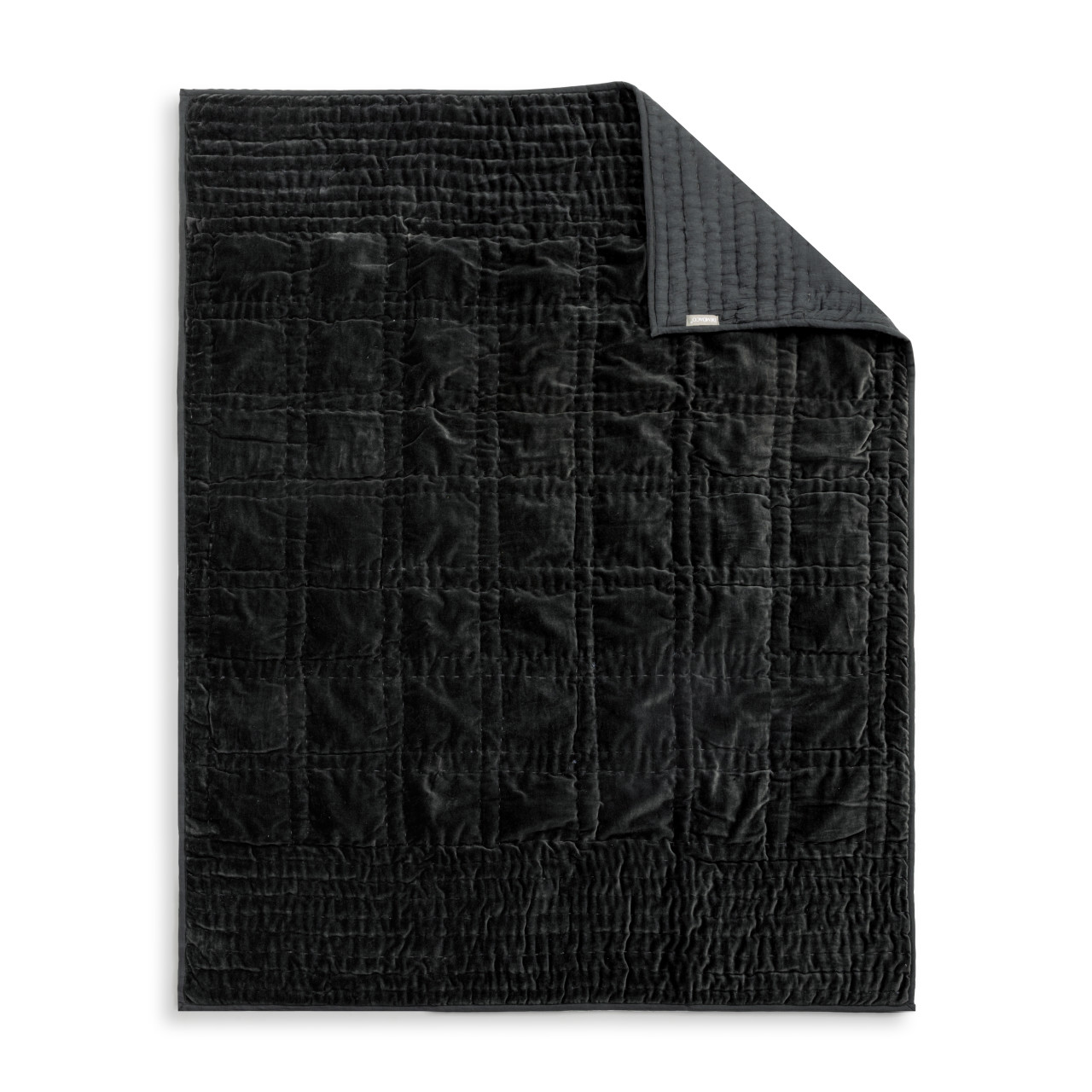 Velvet Throw Blanket - Charcoal thumbnail
