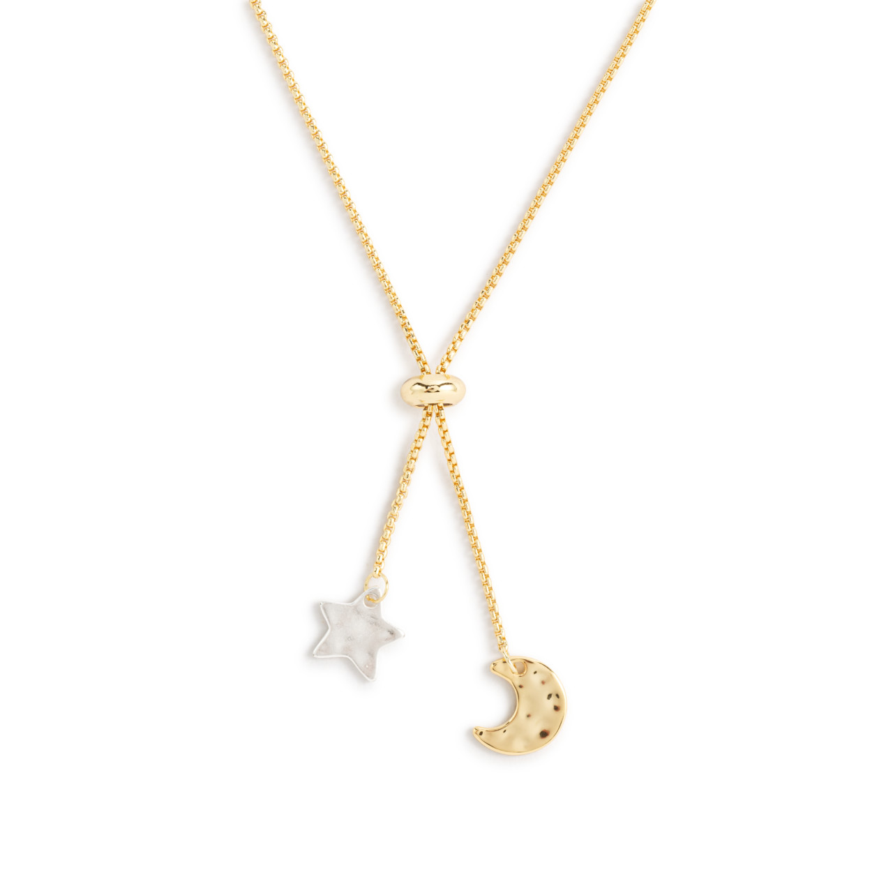 Lariat Charm Necklace - Moon and Stars thumbnail