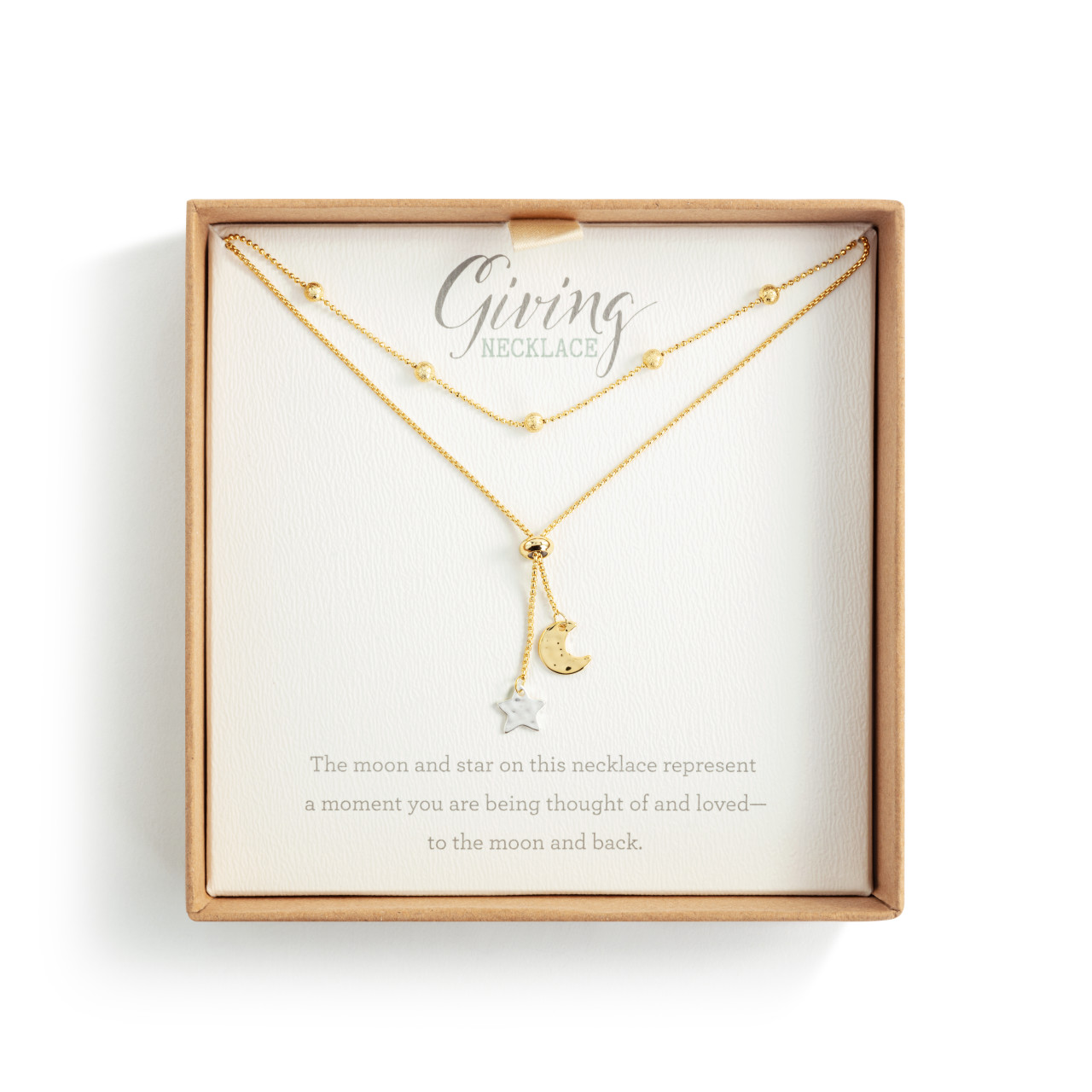 Lariat Charm Necklace - Moon and Stars thumbnail
