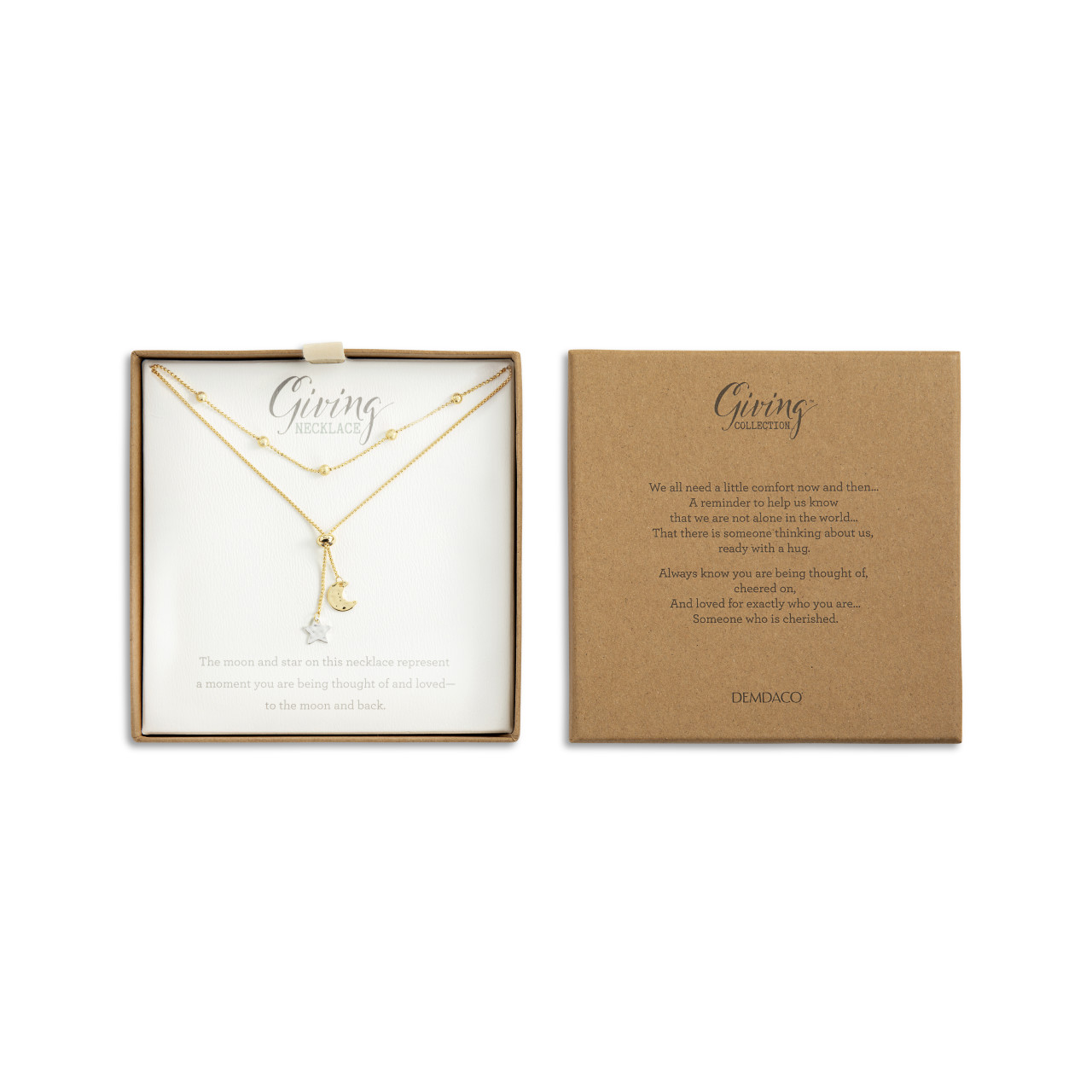Lariat Charm Necklace - Moon and Stars thumbnail