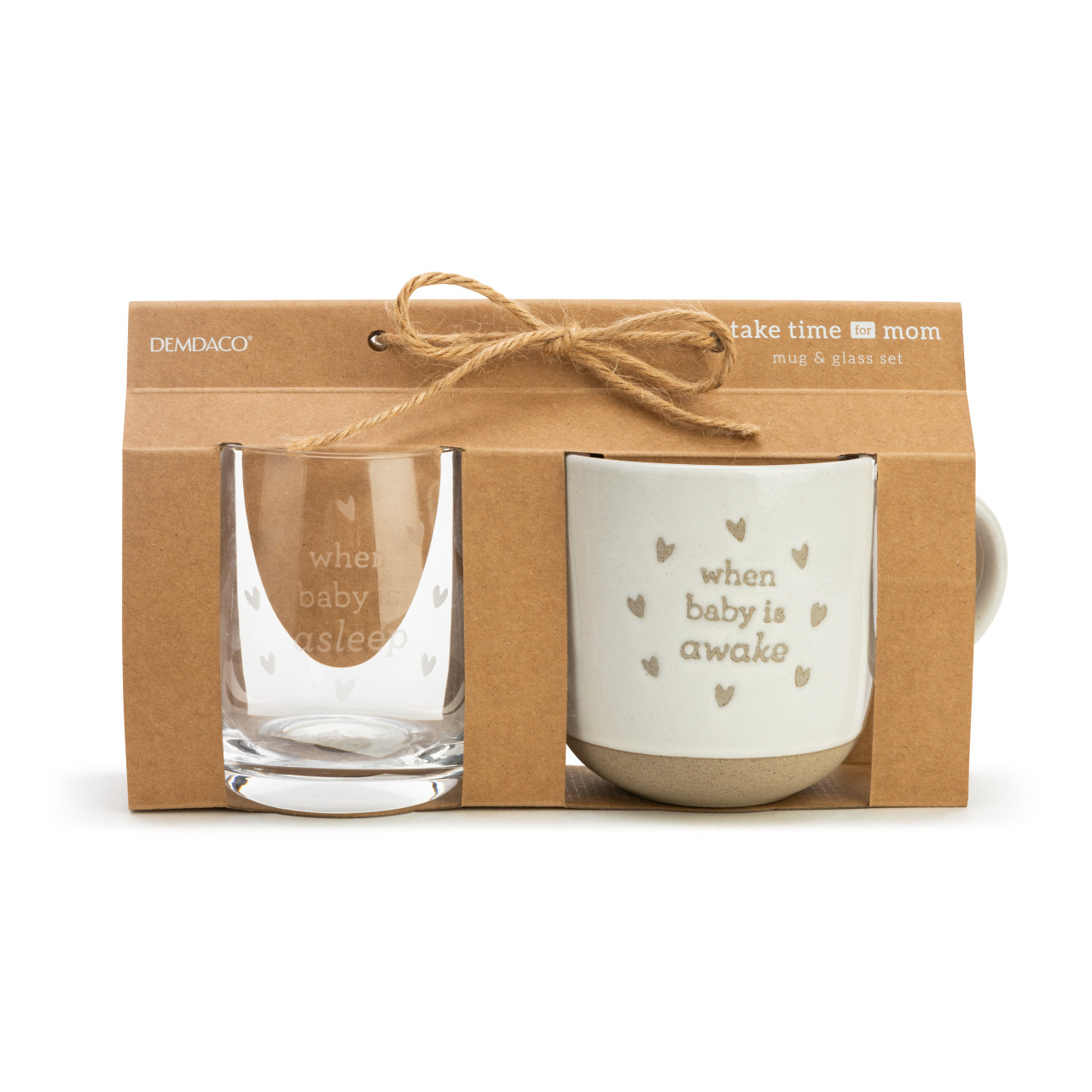 Mug and Wine Glass Set - When Baby Wakes/Sleeps thumbnail