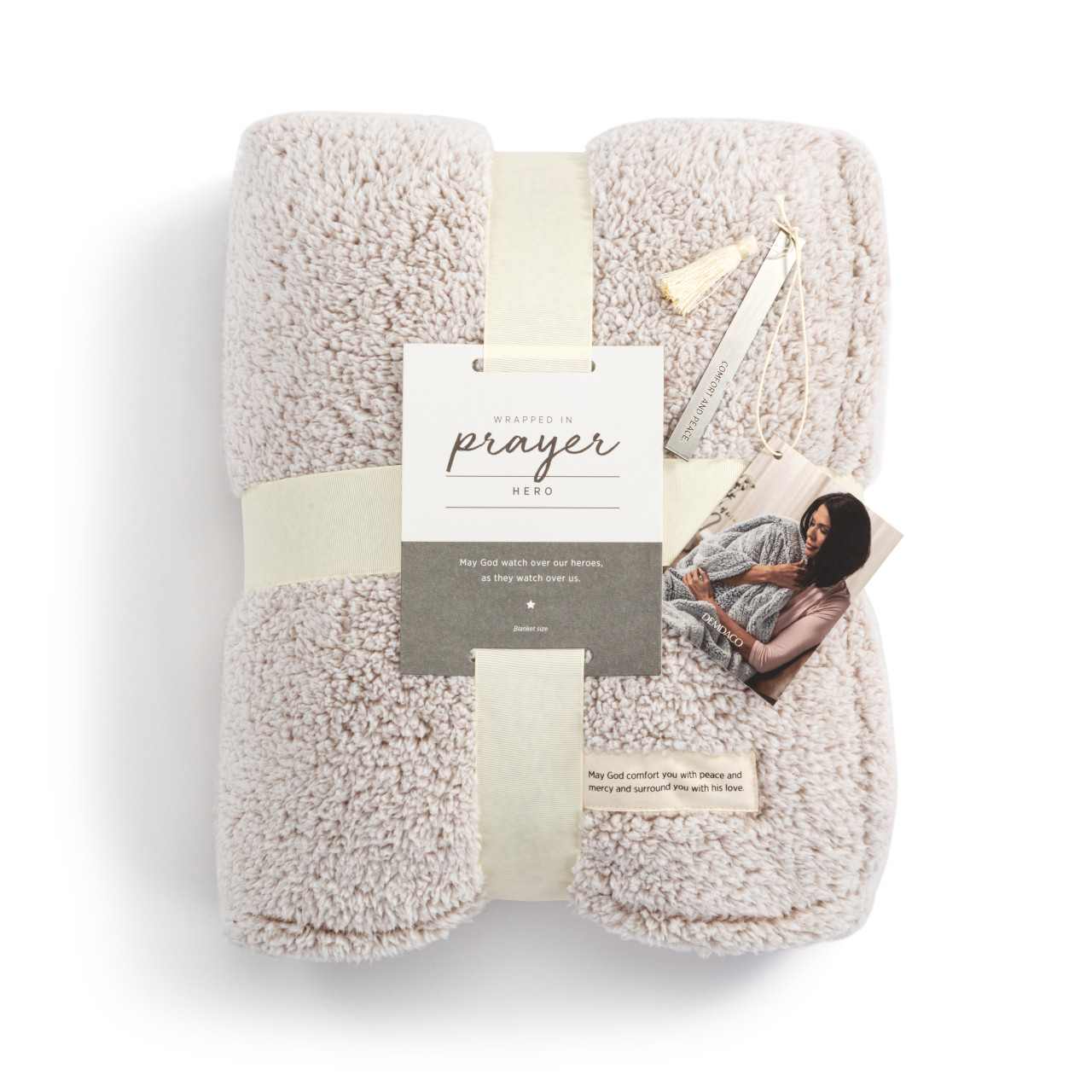 Wrapped in Prayer Taupe God's Comfort and Peace Blanket 50" x 60" thumbnail