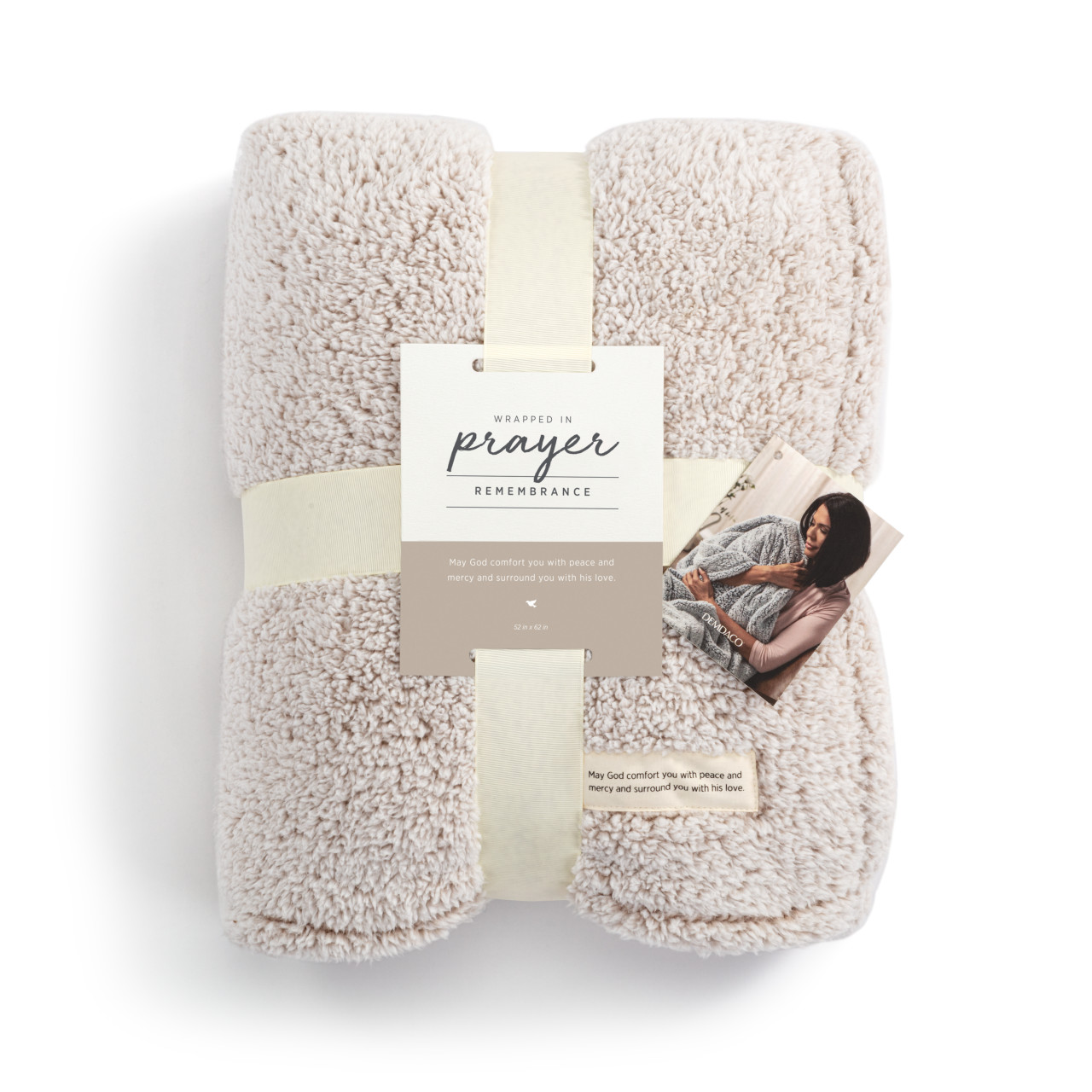 Wrapped in Prayer Taupe God's Comfort and Peace Blanket 50" x 60" thumbnail