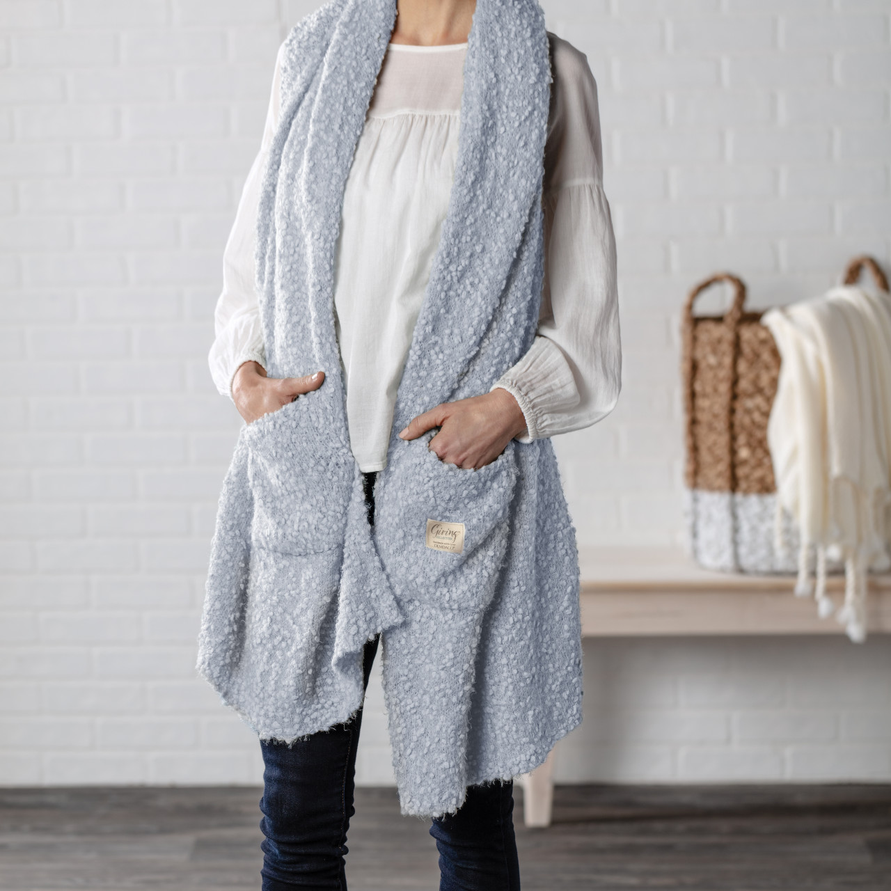 Giving Collection Soft Blue Giving Shawl 27" x 70" thumbnail