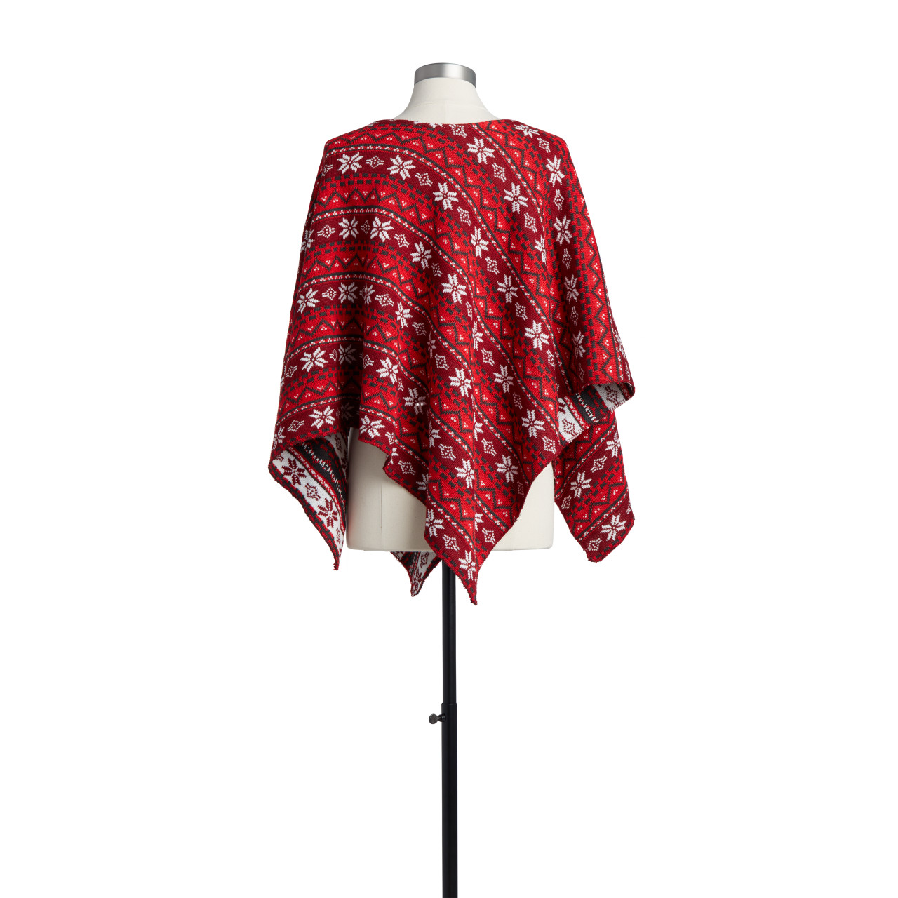 Red and White Holiday Poncho thumbnail