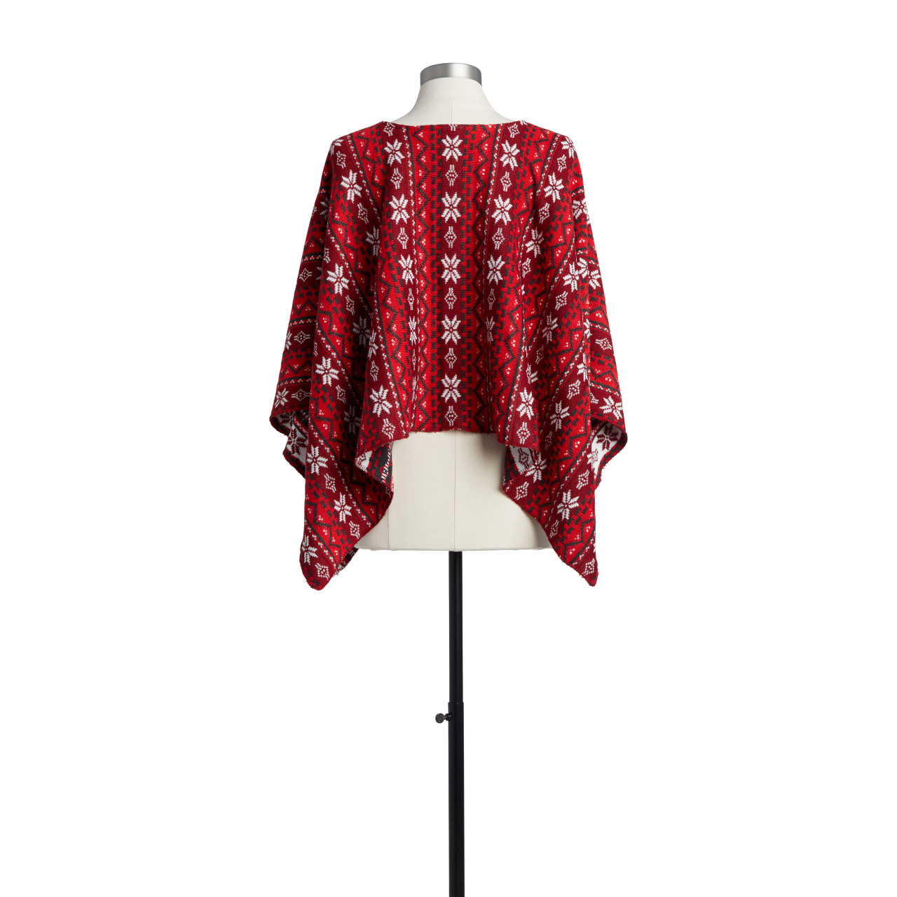 Red and White Holiday Poncho thumbnail