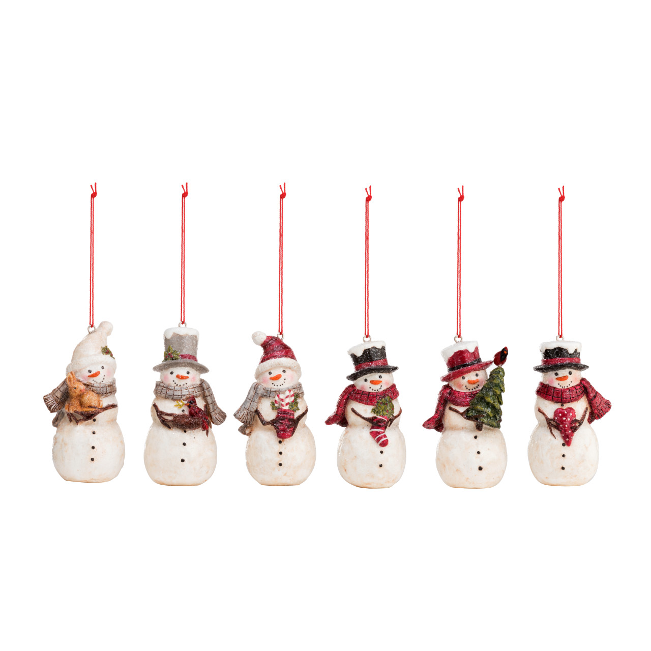 Mini Snowmen Ornaments - 6 Assorted thumbnail