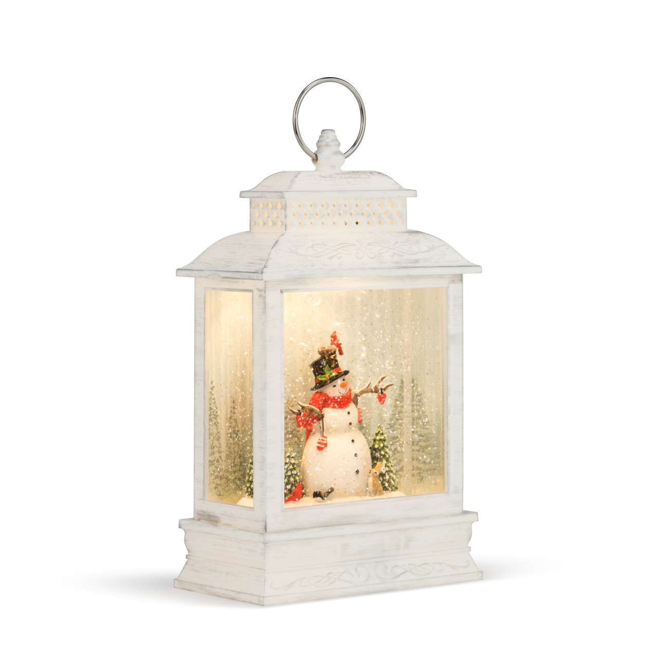 Lit Musical Woodland Snowman Lantern thumbnail