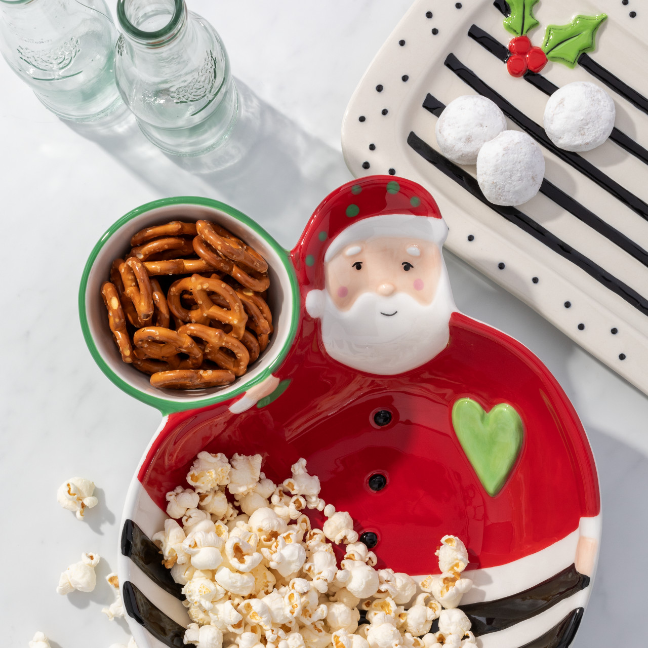 Santa Striped Divided Dish thumbnail