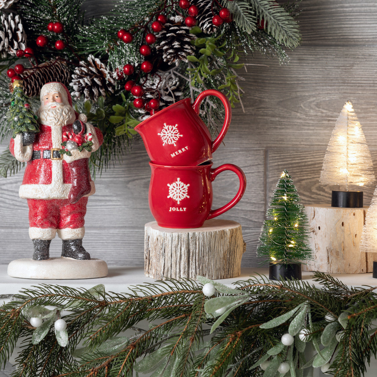 Santa Paper Pulp Figures - 2 Assorted thumbnail