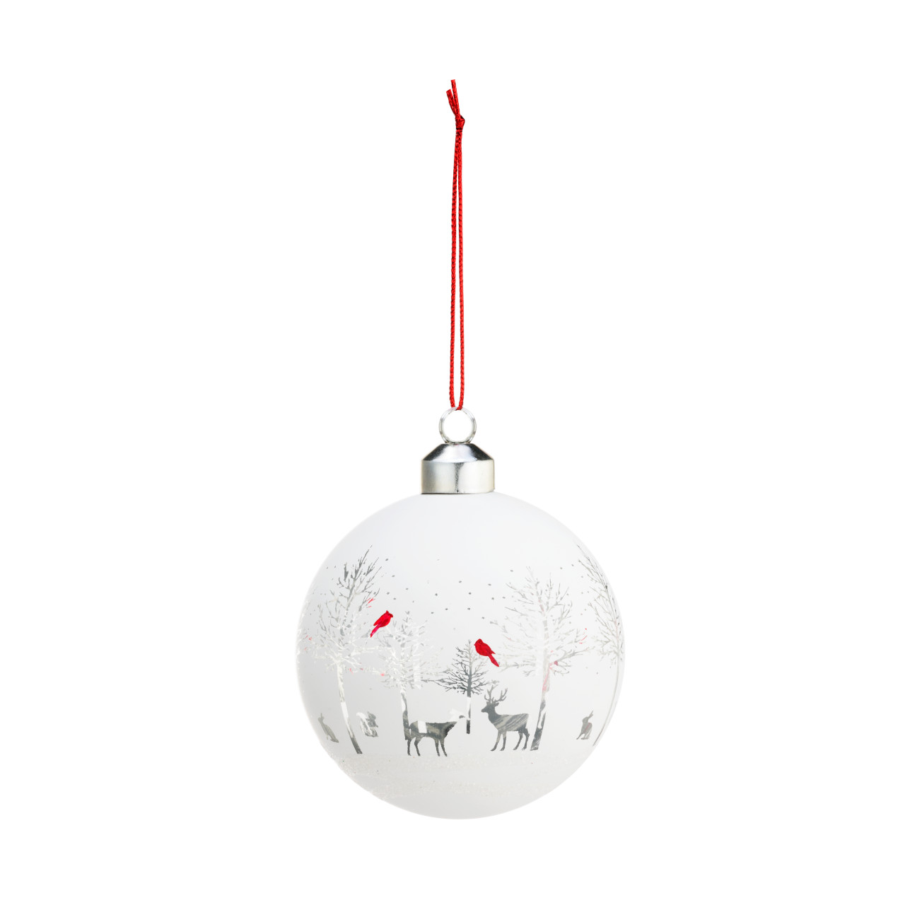 Etched Glass Deer Scene Ornament thumbnail