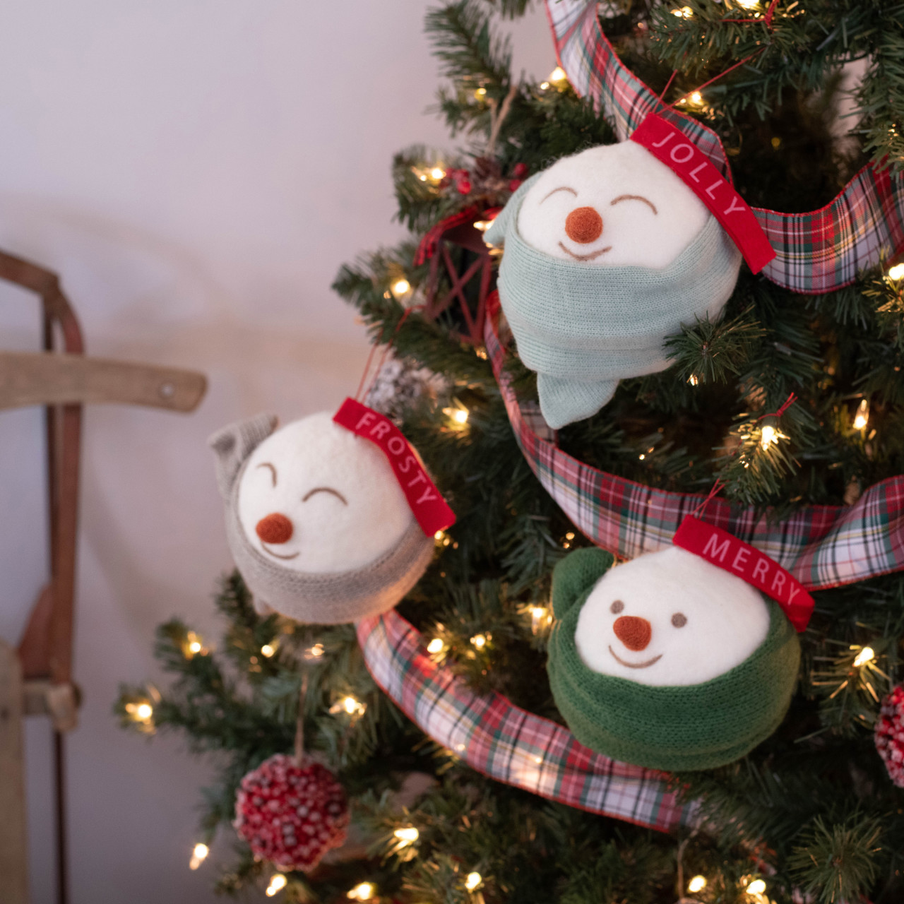 Frosty Merry Jolly Snowmen Ornaments thumbnail