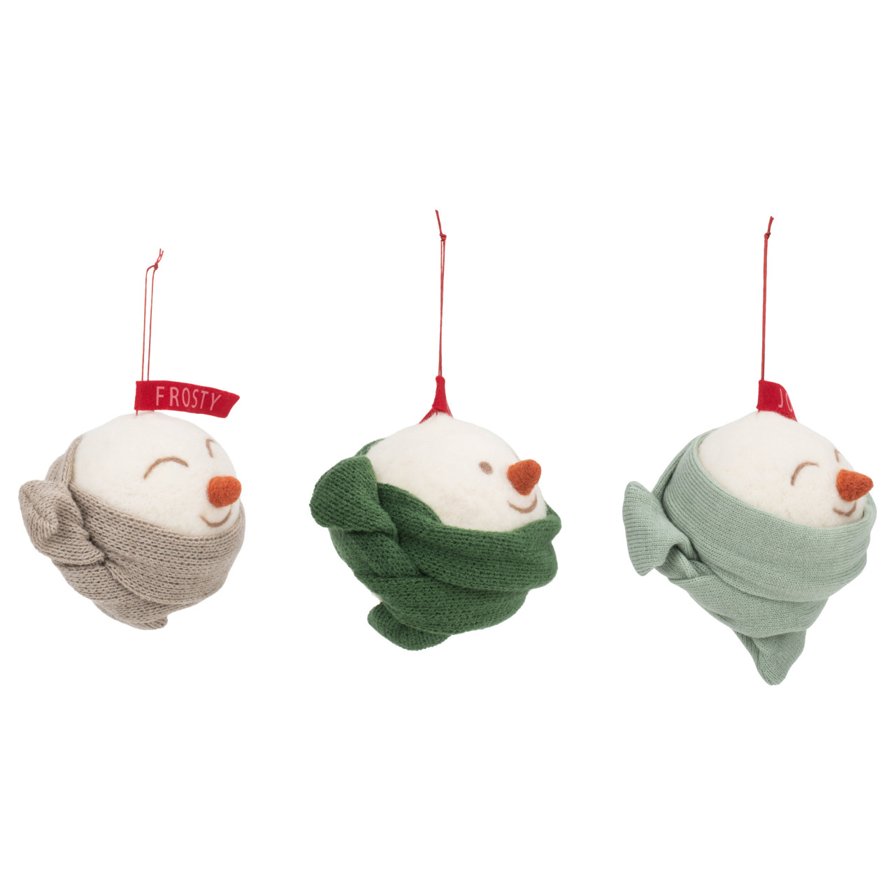 Frosty Merry Jolly Snowmen Ornaments thumbnail