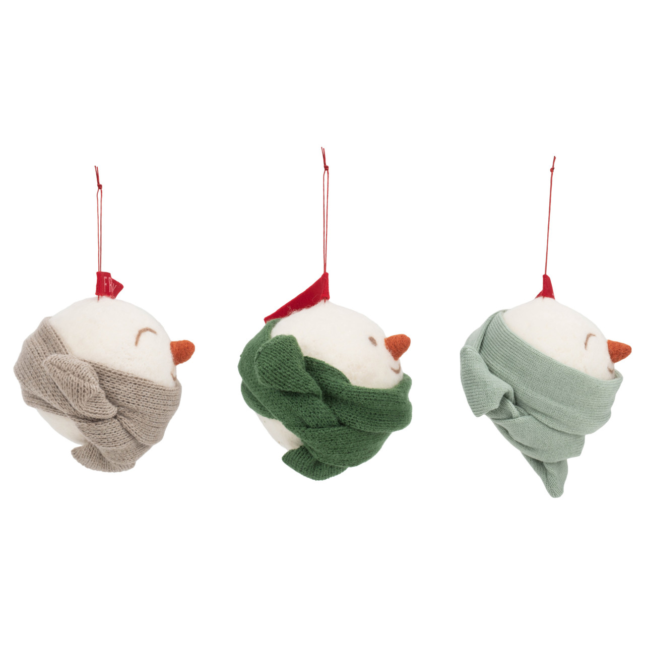 Frosty Merry Jolly Snowmen Ornaments thumbnail