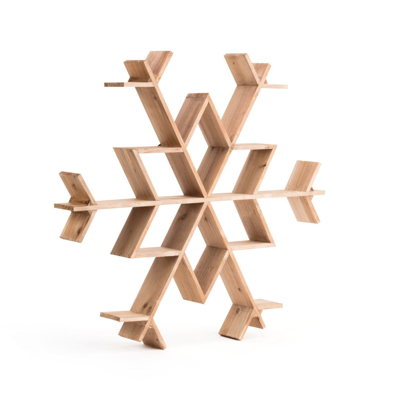 Snow Day Large Wood Snowflake Wall Shelf 27" x 27" thumbnail