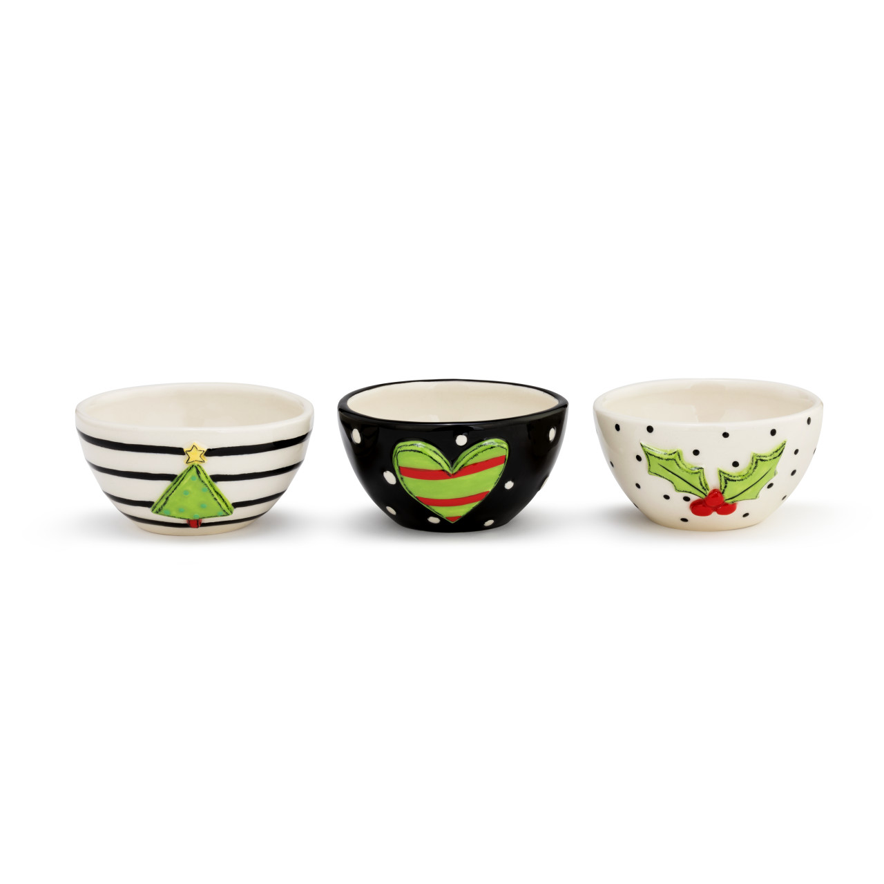 Christmas Pattern Dip Bowls - 3 Assorted thumbnail