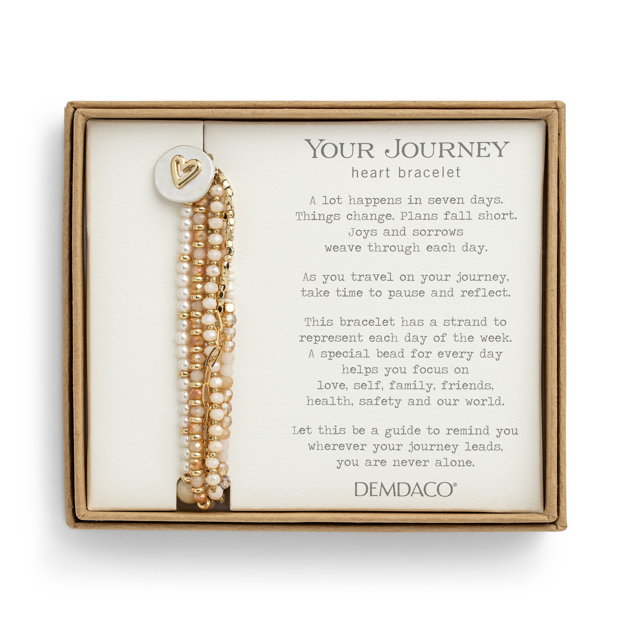 Your Journey Champagne Adjustable Beaded Love Bracelet 7" thumbnail