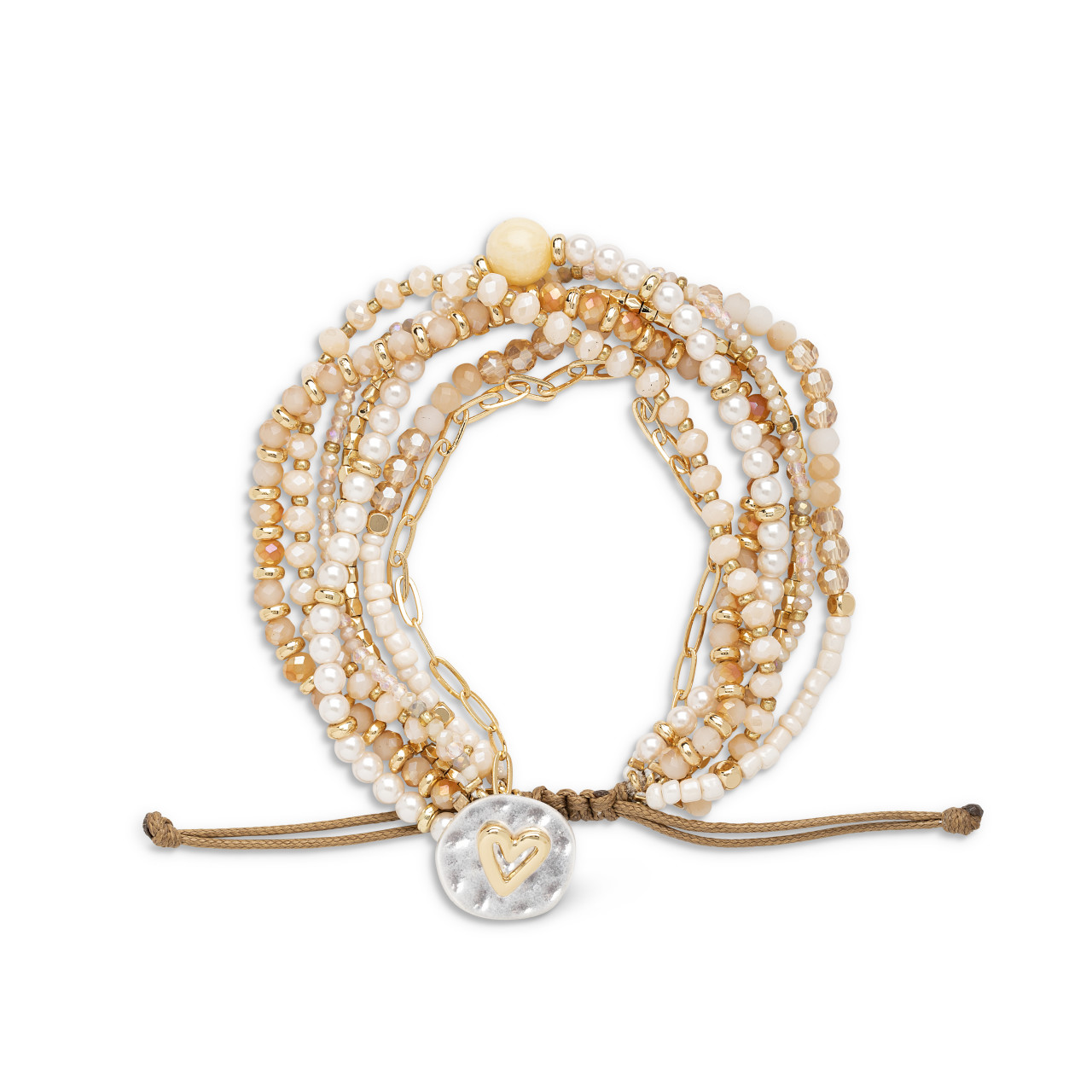 Your Journey Champagne Adjustable Beaded Love Bracelet 7" thumbnail