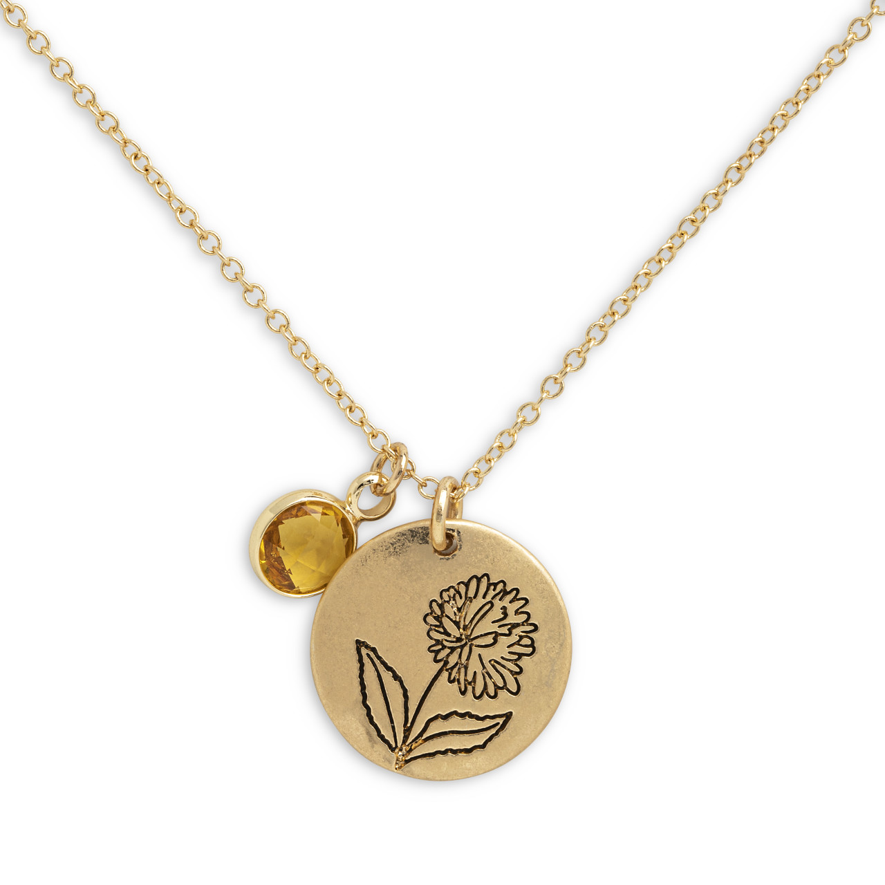 Birthstone Charm Necklace - November thumbnail