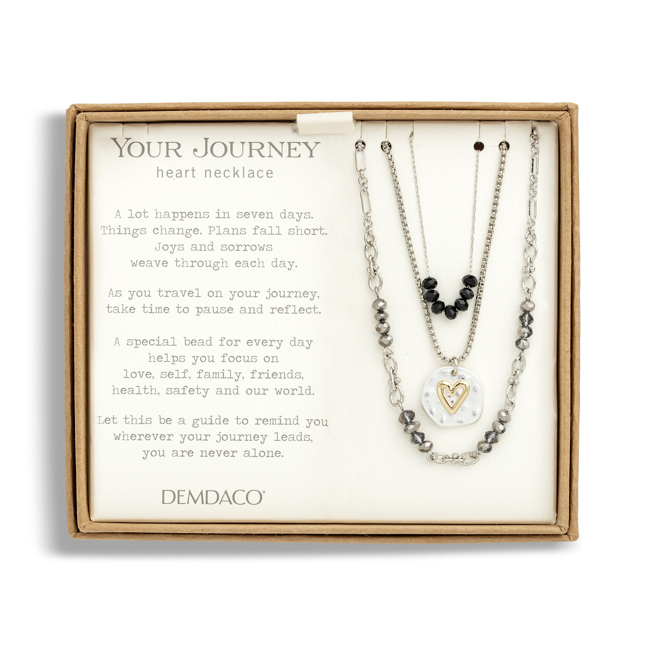 Beaded Love Necklace - Black thumbnail