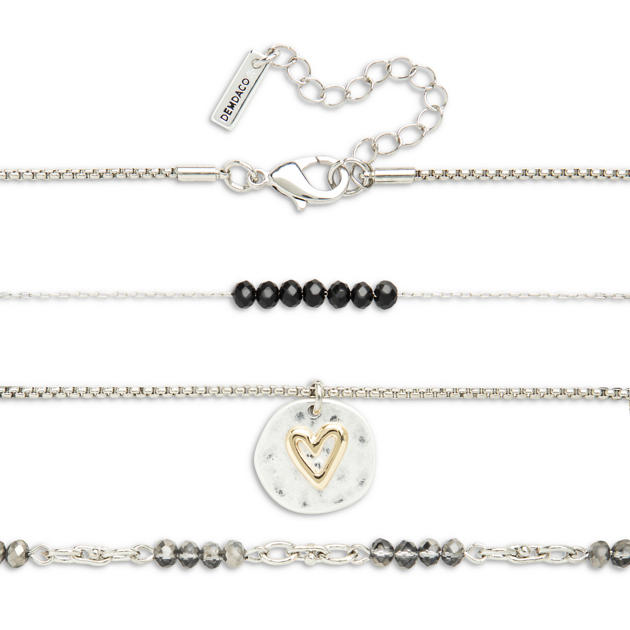 Beaded Love Necklace - Black thumbnail