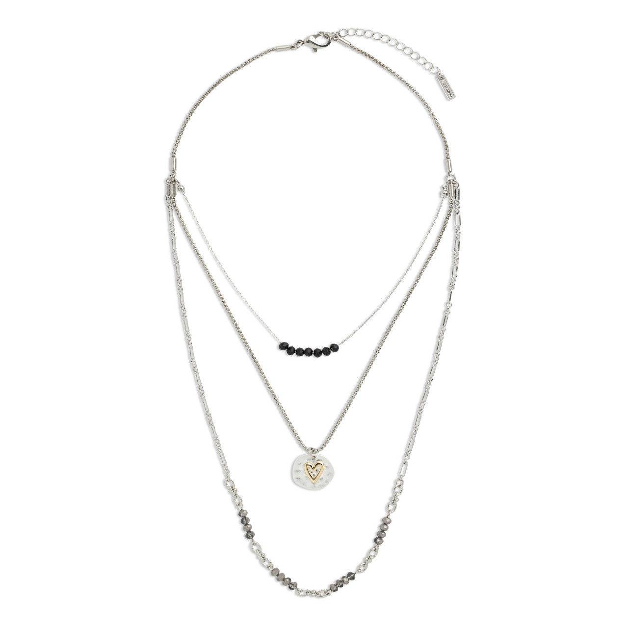 Beaded Love Necklace - Black thumbnail
