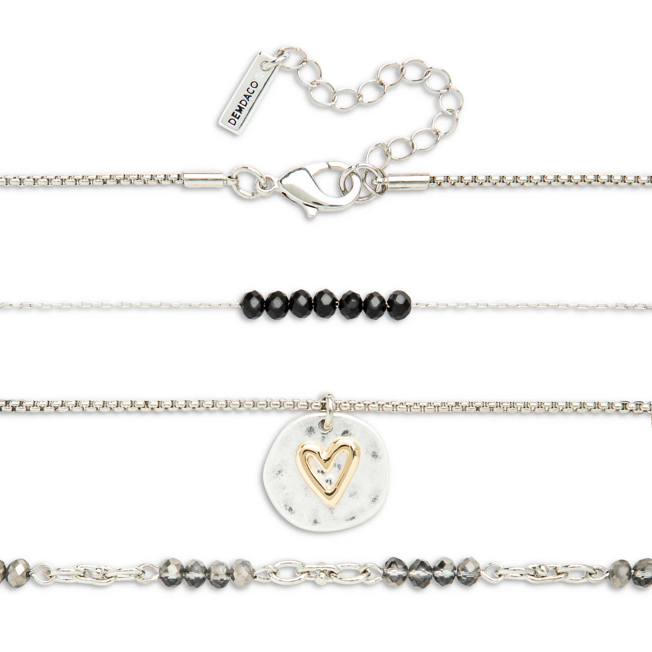 Beaded Love Necklace - Black thumbnail